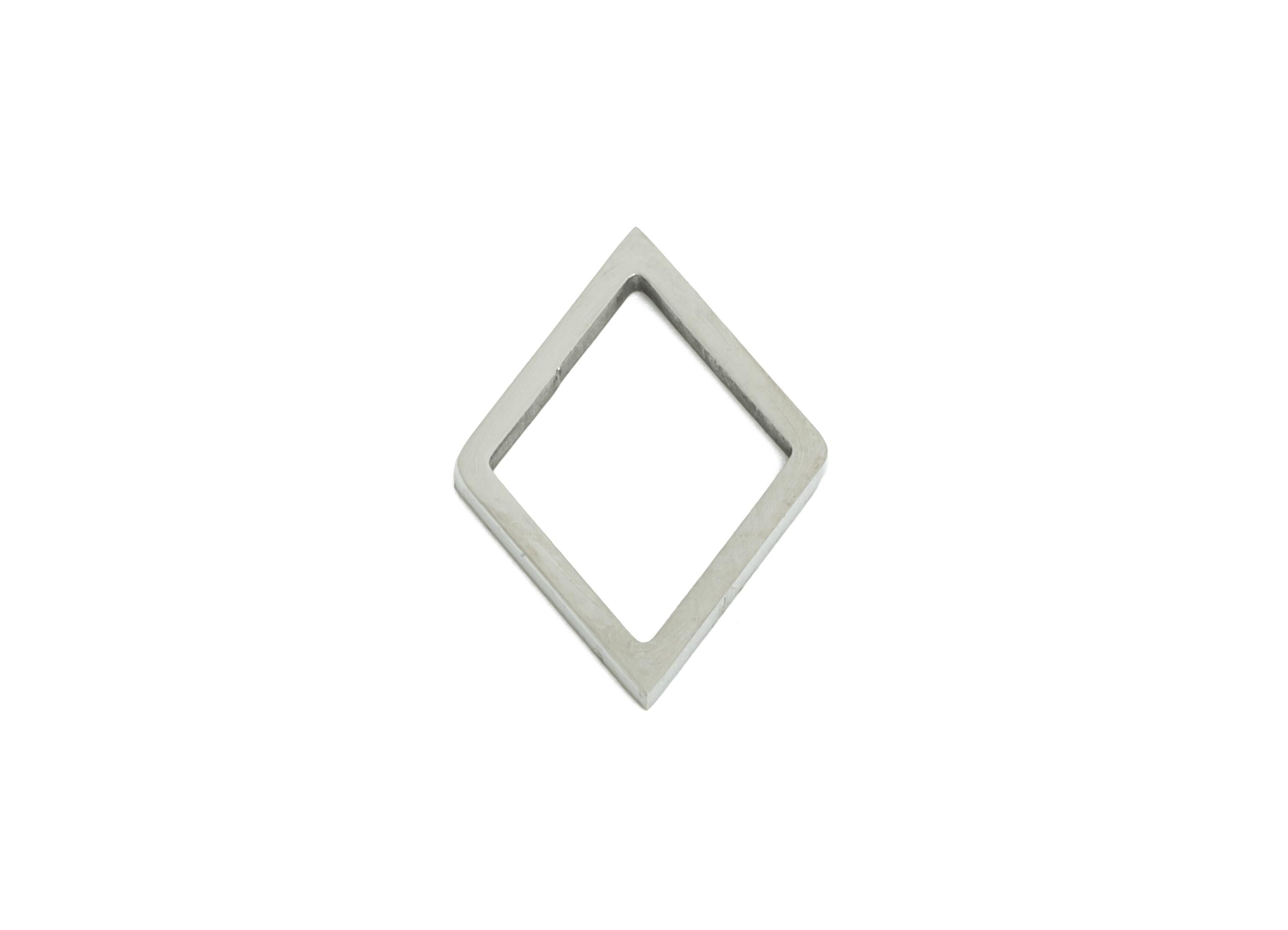Stainless Steel Diamond Ring Earring Charm - Geometric Jewelry Connector for DIY Making - Hollow Metal DIY Jewelry - 15.73x10x0.8mm - SS2706 - DOMEDBAZAAR