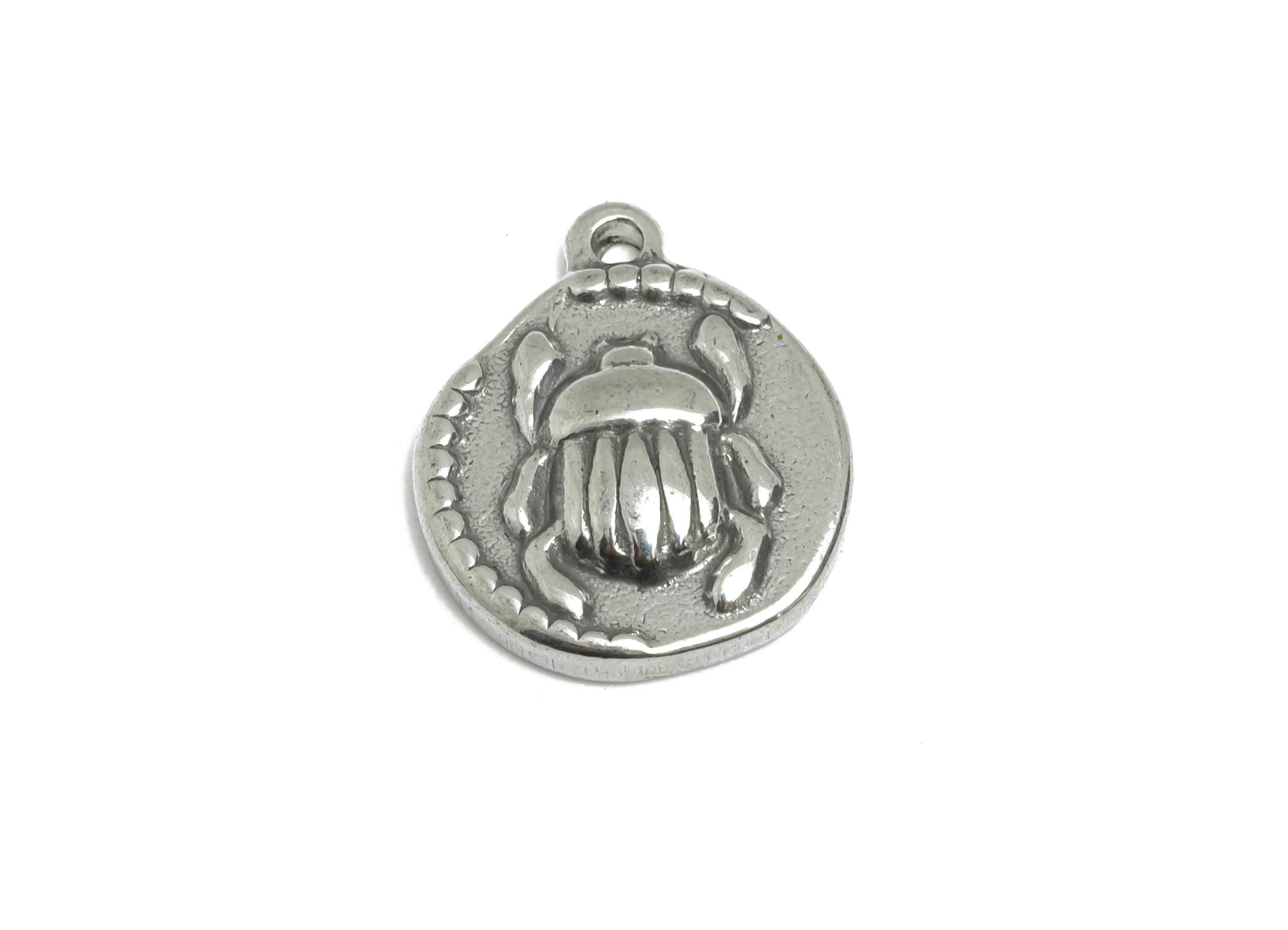 Stainless Steel Beetle Charms - Round Insect Pendant for Bracelet - DIY Jewelry Component - Steel Findings - 16.28x13.33x3.08mm - SS2107 - DOMEDBAZAAR