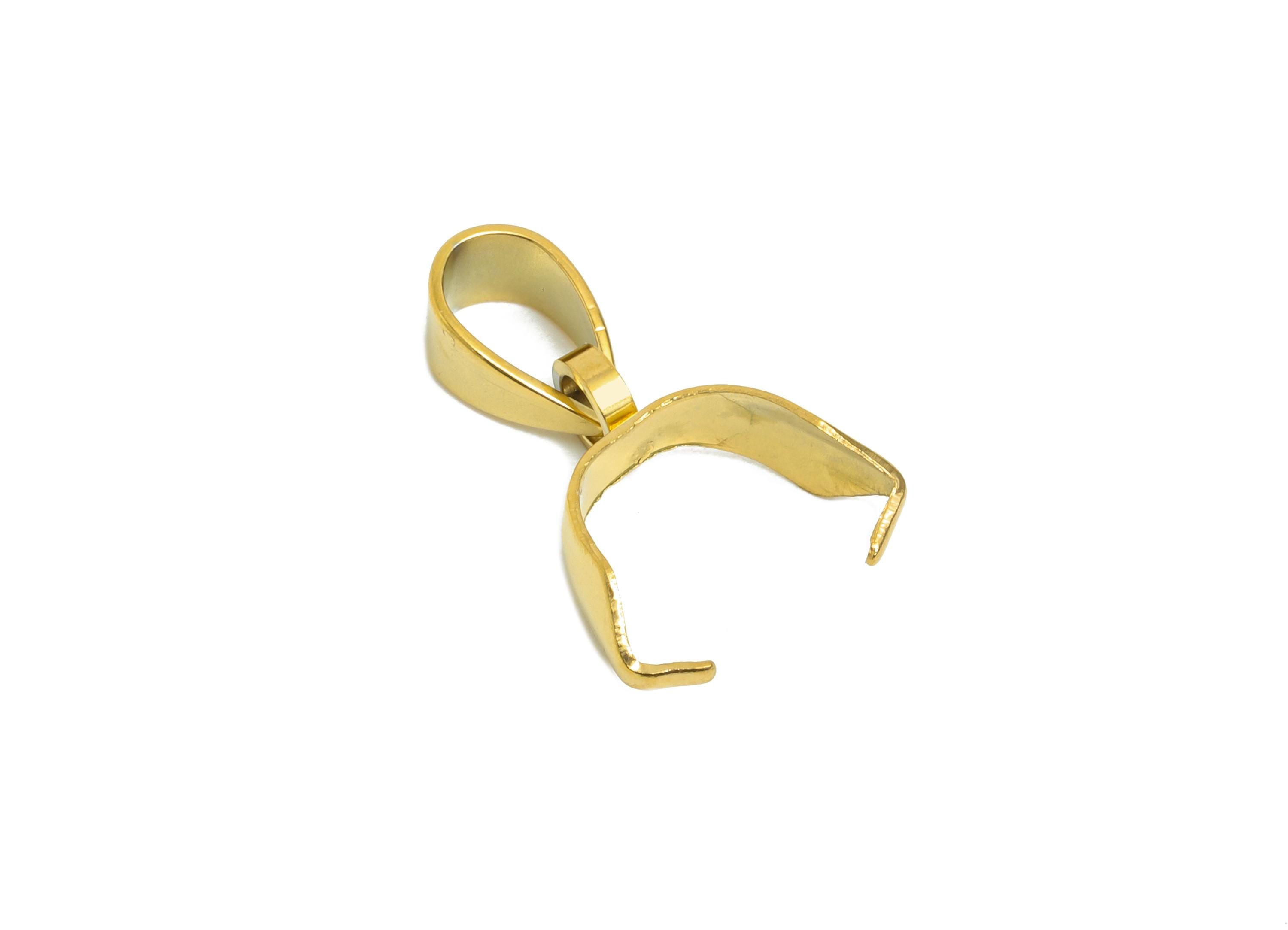 Steel Necklace Connection Buckle - Universal Necklace Buckle Clasp - Melon Seed for Necklace - 18K Vacuum Plated - 17x10.25x3.7mm - SS2257G - DOMEDBAZAAR