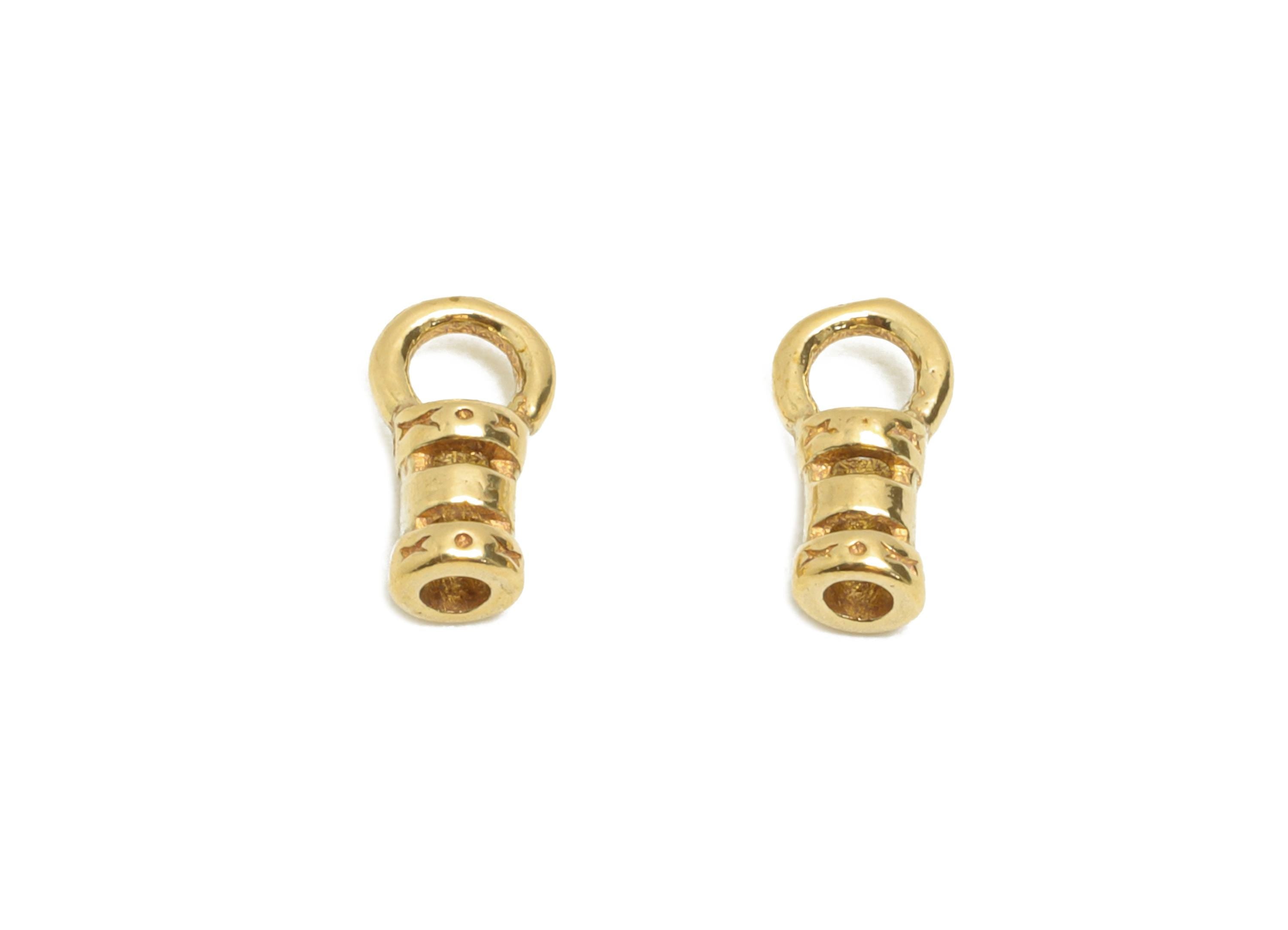 2mm Cord End Caps - Raw Brass Small Jewelry End Findings - Barrel Cord Ends for Jewelry - Tube Cord Tips - Connector Ends for Cord - PP11394