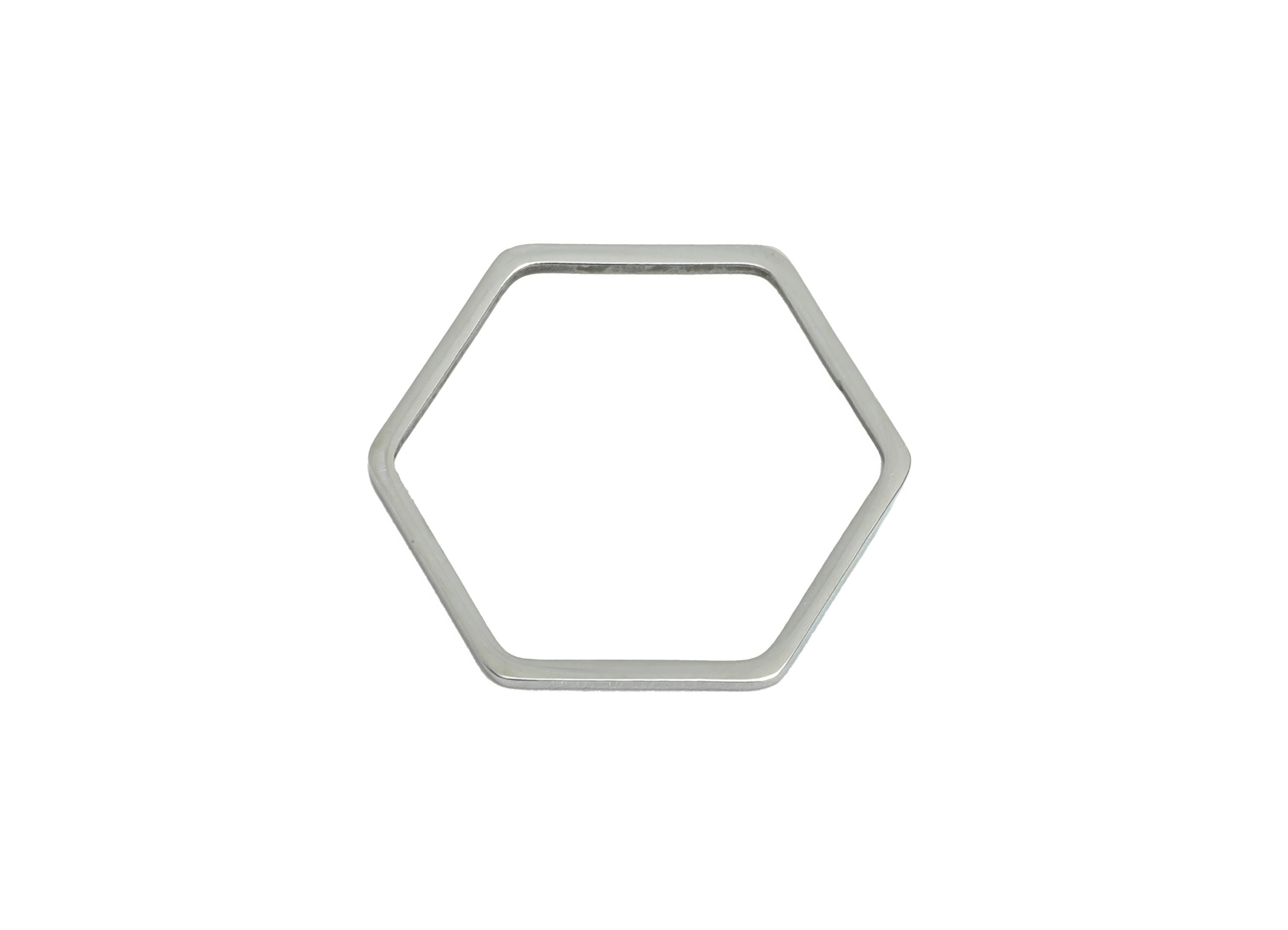 20mm Steel Hexagon Ring Earring Charm - Geometric Jewelry Connector for DIY Making - Lightweight Hollow Hexagon Charm -20x17.8x0.9mm -SS2680 - DOMEDBAZAAR