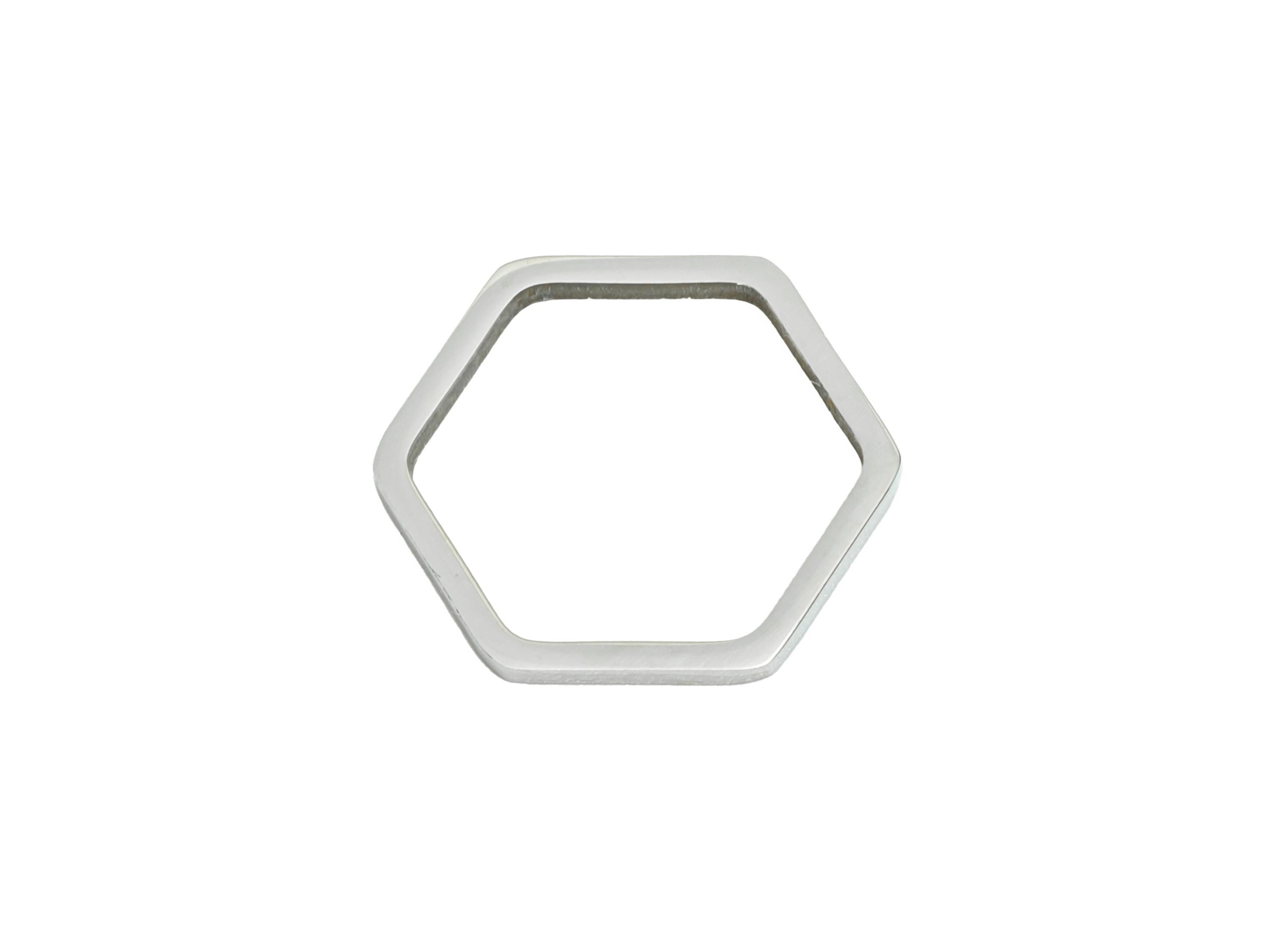 13mm Steel Hexagon Ring Earring Charm - Geometric Jewelry Connector for DIY Making - Lightweight Hollow Hexagon Charm - 13x11.8x0.9mm-SS2683 - DOMEDBAZAAR