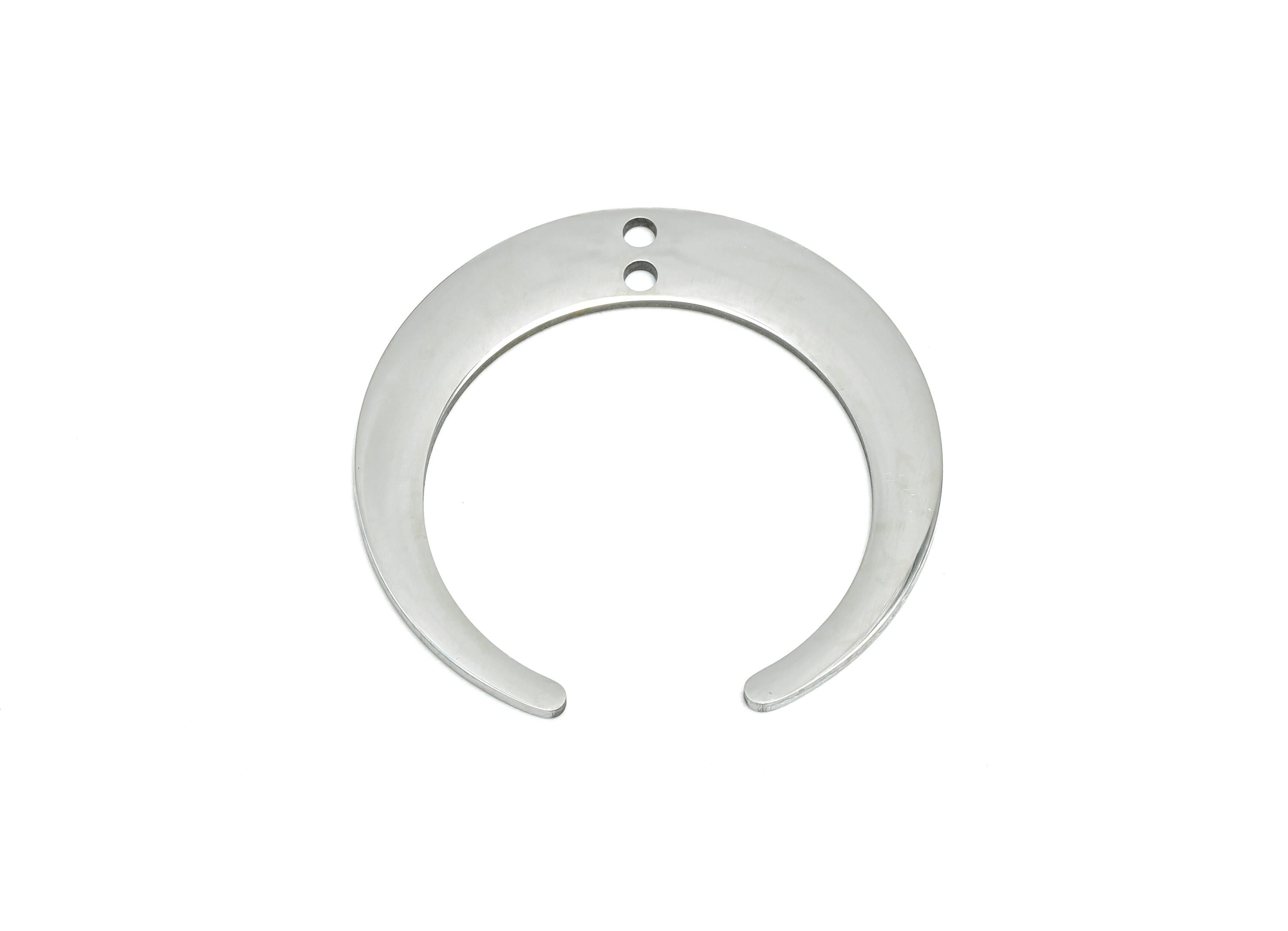 Steel Crescent Connector - Steel Open Lunar Pendant - Celestial Jewelry Supply - Double Hole Crescent Connector - 28x27.56x0.98mm - SS2630 - DOMEDBAZAAR