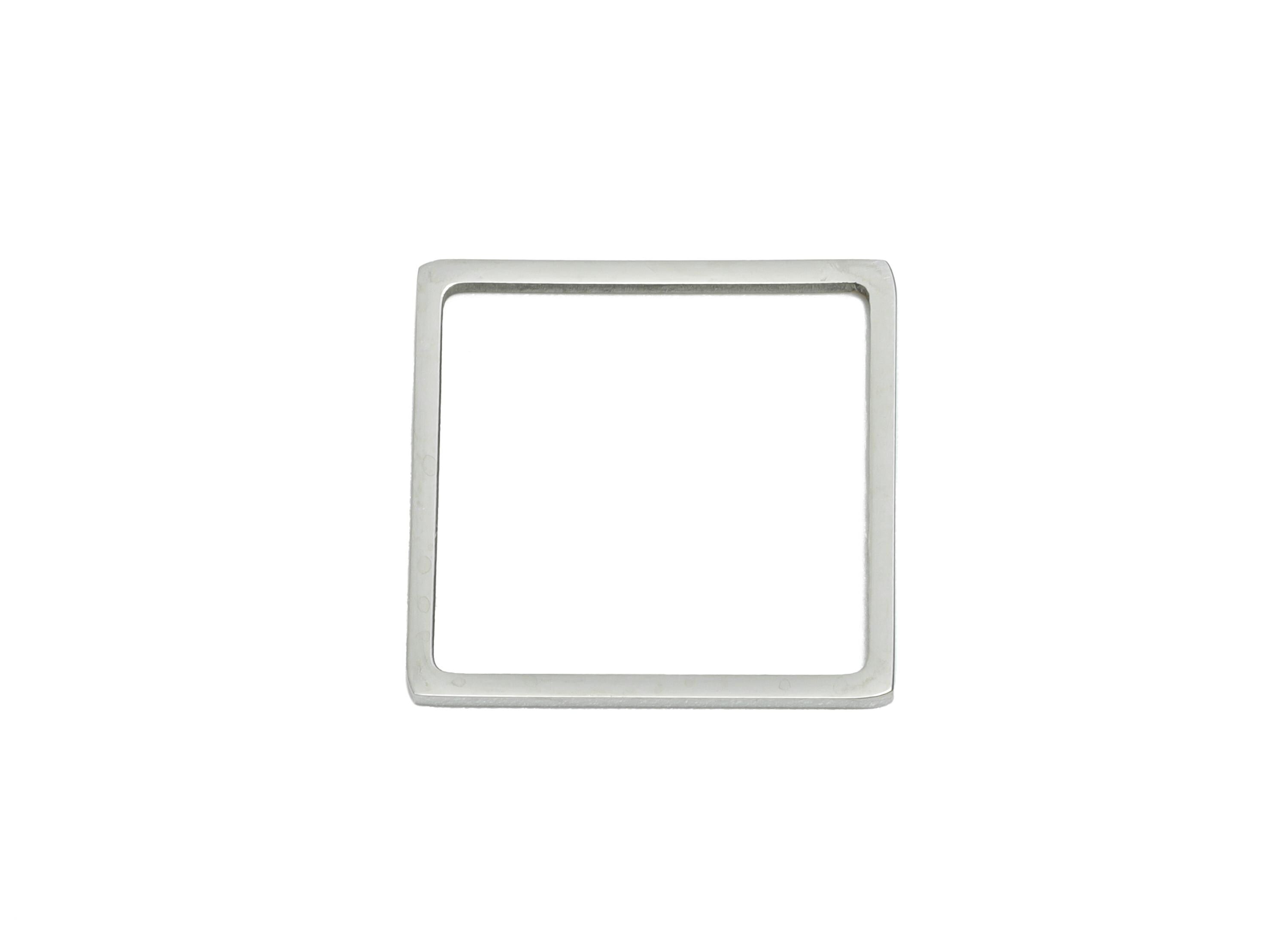 15mm Steel Square Ring Earring Charm - Geometric Jewelry Connector for DIY Making - Lightweight Hollow Square Charm - 15.8x15.8x0.9mm-SS2676 - DOMEDBAZAAR