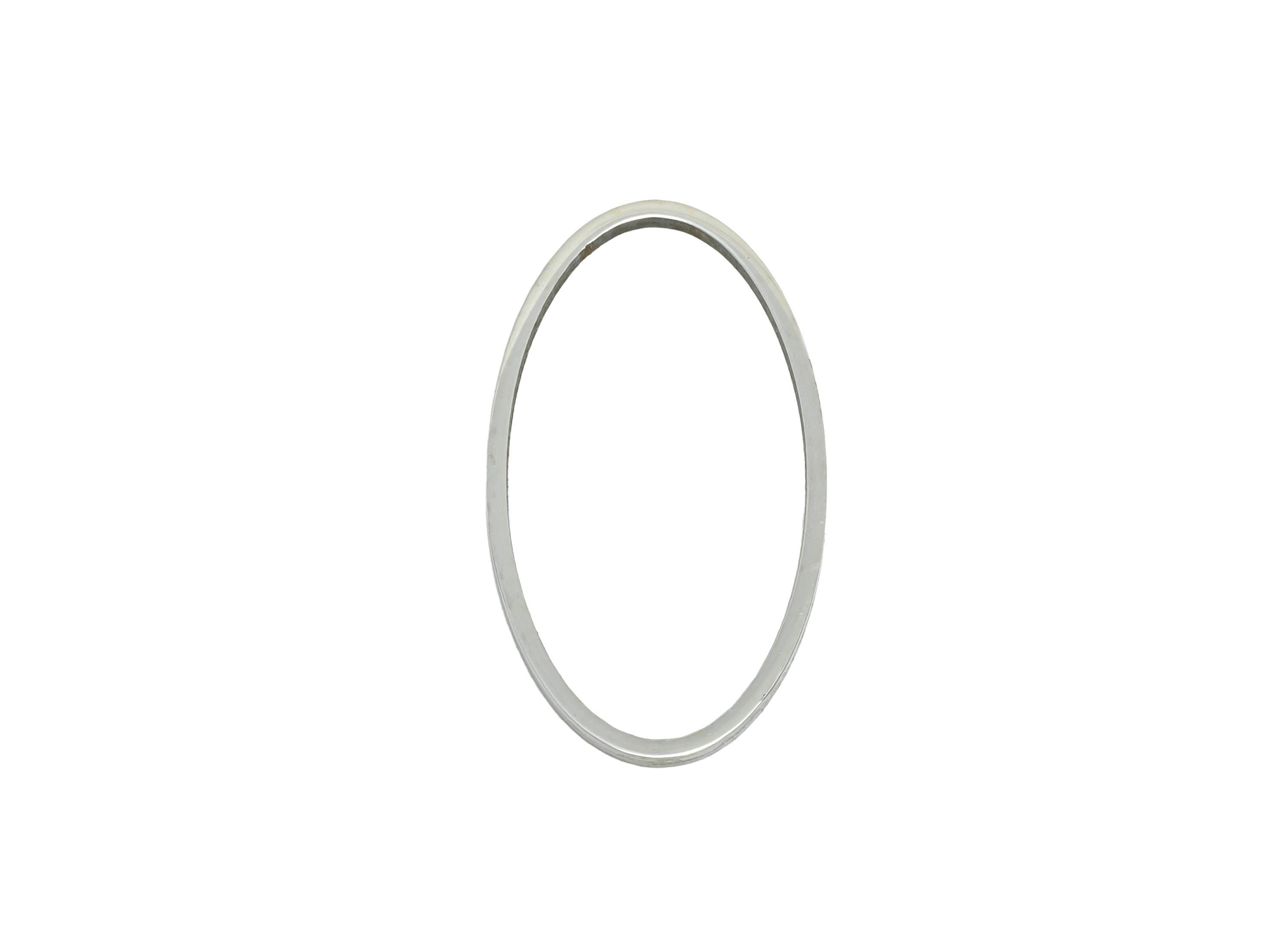 25mm Steel Oval Ring Earring Charm - Geometric Jewelry Connector for DIY Making - Lightweight Hollow Square Finding - 25.7x14x0.9mm - SS2667 - DOMEDBAZAAR