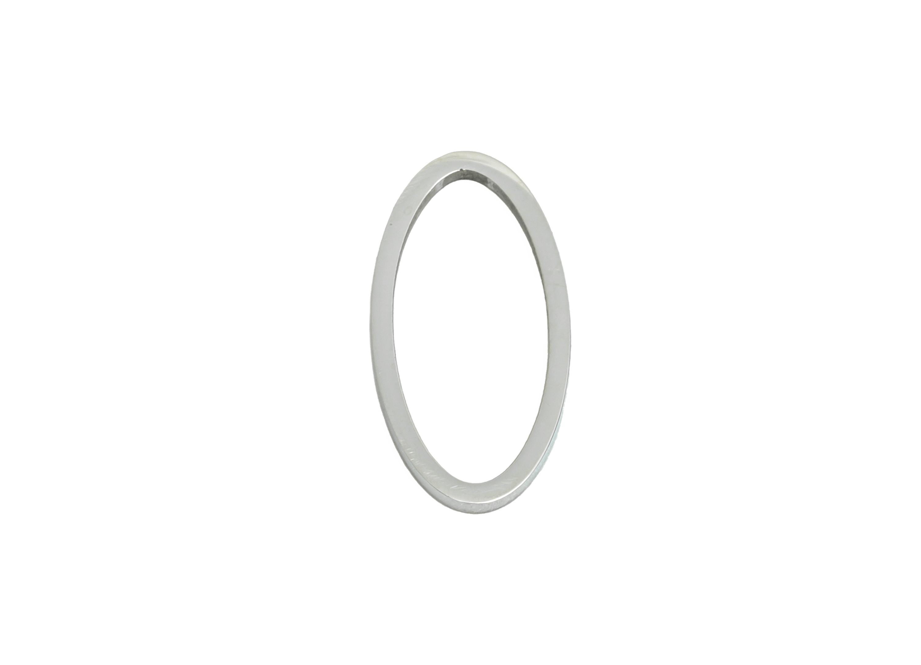 15mm Steel Oval Ring Earring Charm - Geometric Jewelry Connector for DIY Making - Lightweight Hollow Square Finding - 15.7x8x0.9mm - SS2669 - DOMEDBAZAAR