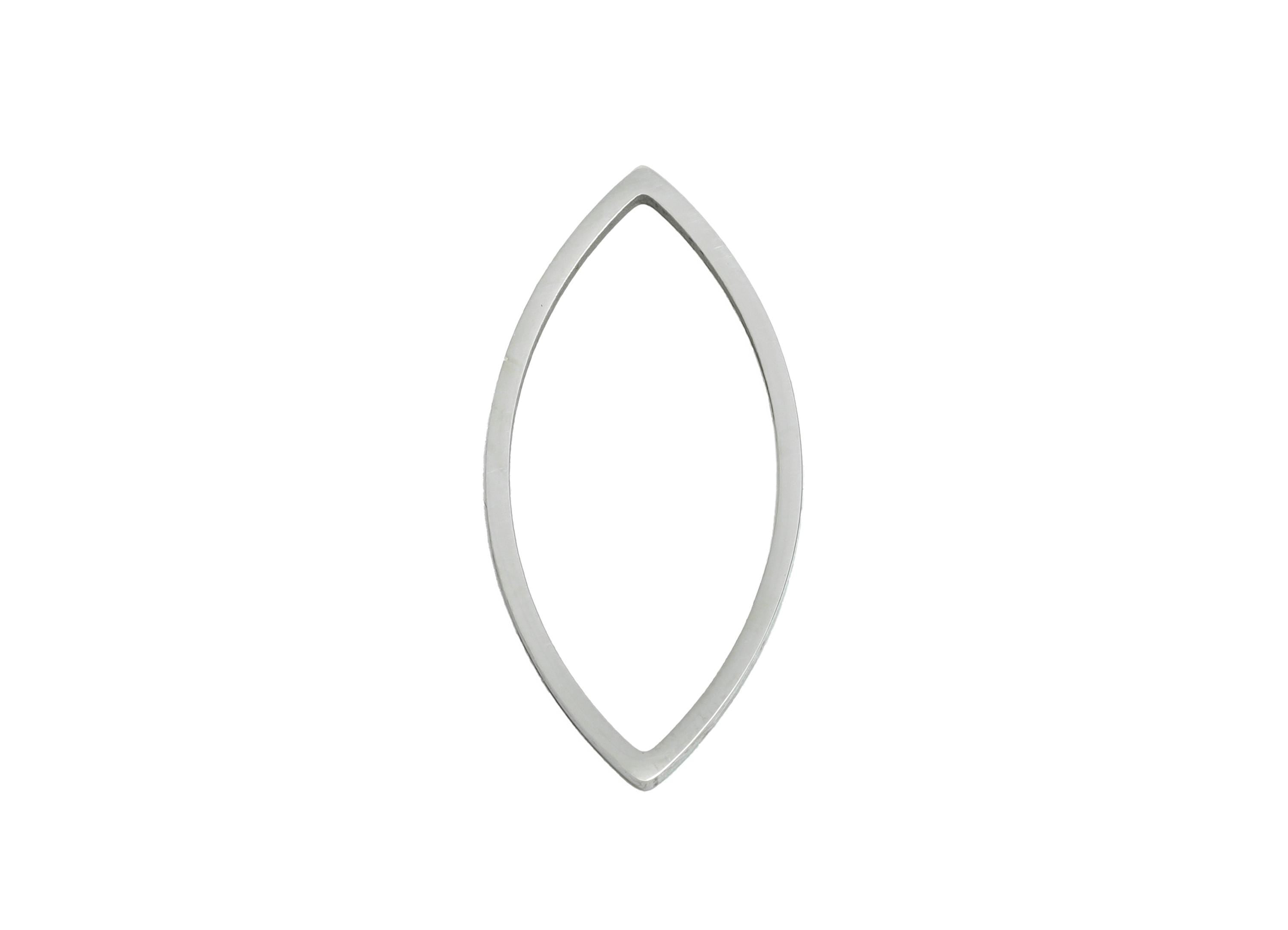 25mm Steel Marquise Ring Earring Charm - Geometric Jewelry Connector for DIY Making - Hollow Metal DIY Jewelry - 25.7x11.78x0.8mm - SS2694