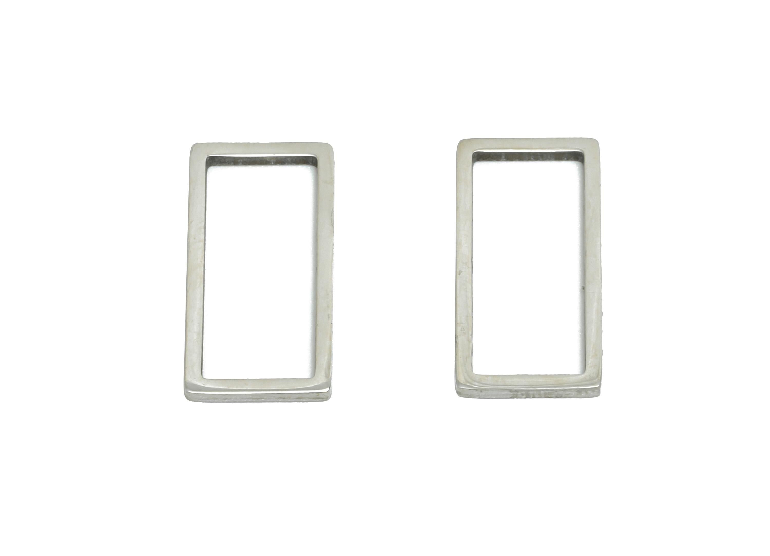 14mm Steel Rectangle Ring Earring Charm - Geometric Jewelry Connector for DIY Making - Hollow Metal DIY Jewelry - 14.8x7.36x0.8mm - SS2687 - DOMEDBAZAAR