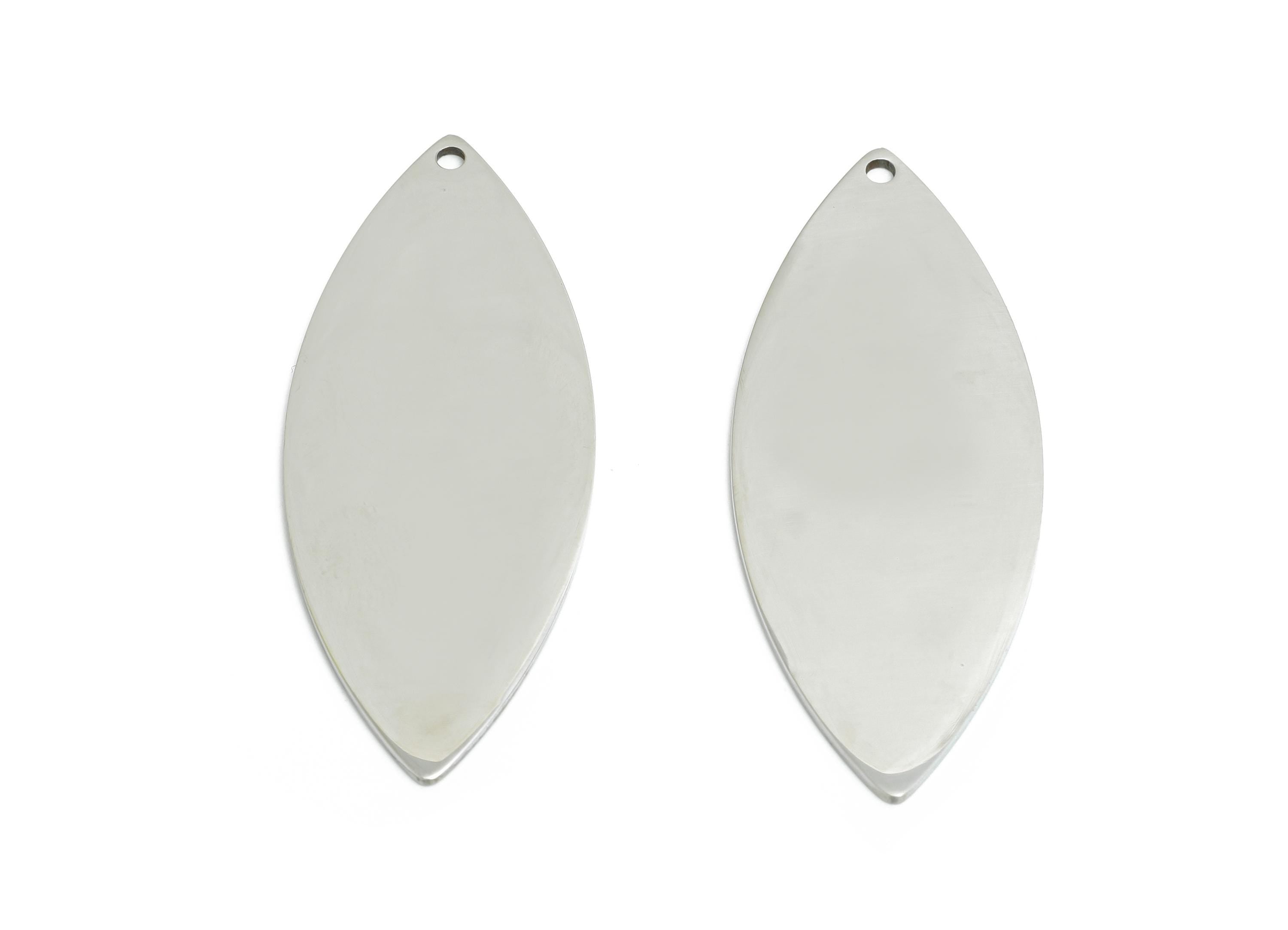 Steel Marquise Charm - Stainless Steel Geometry Jewelry - Sleek Minimalist Earring Charm - DIY Necklace Making Supplies -40x16x0.98mm-SS2643 - DOMEDBAZAAR
