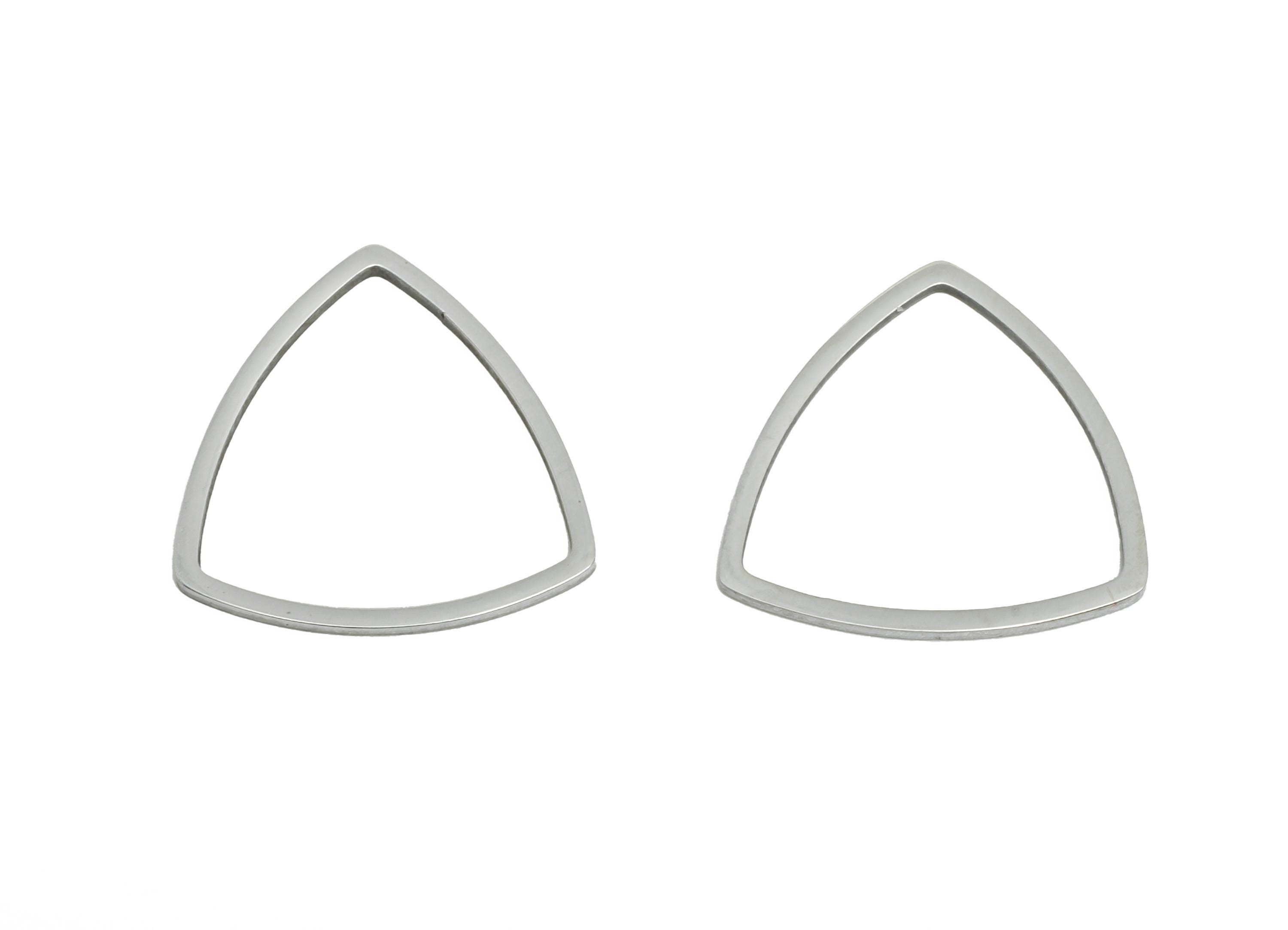 15mm Steel Triangle Ring Earring Charms - Geometric Jewelry Connector for DIY Making - Hollow Metal DIY Jewelry - 15.37x15.13x0.9mm - SS2672