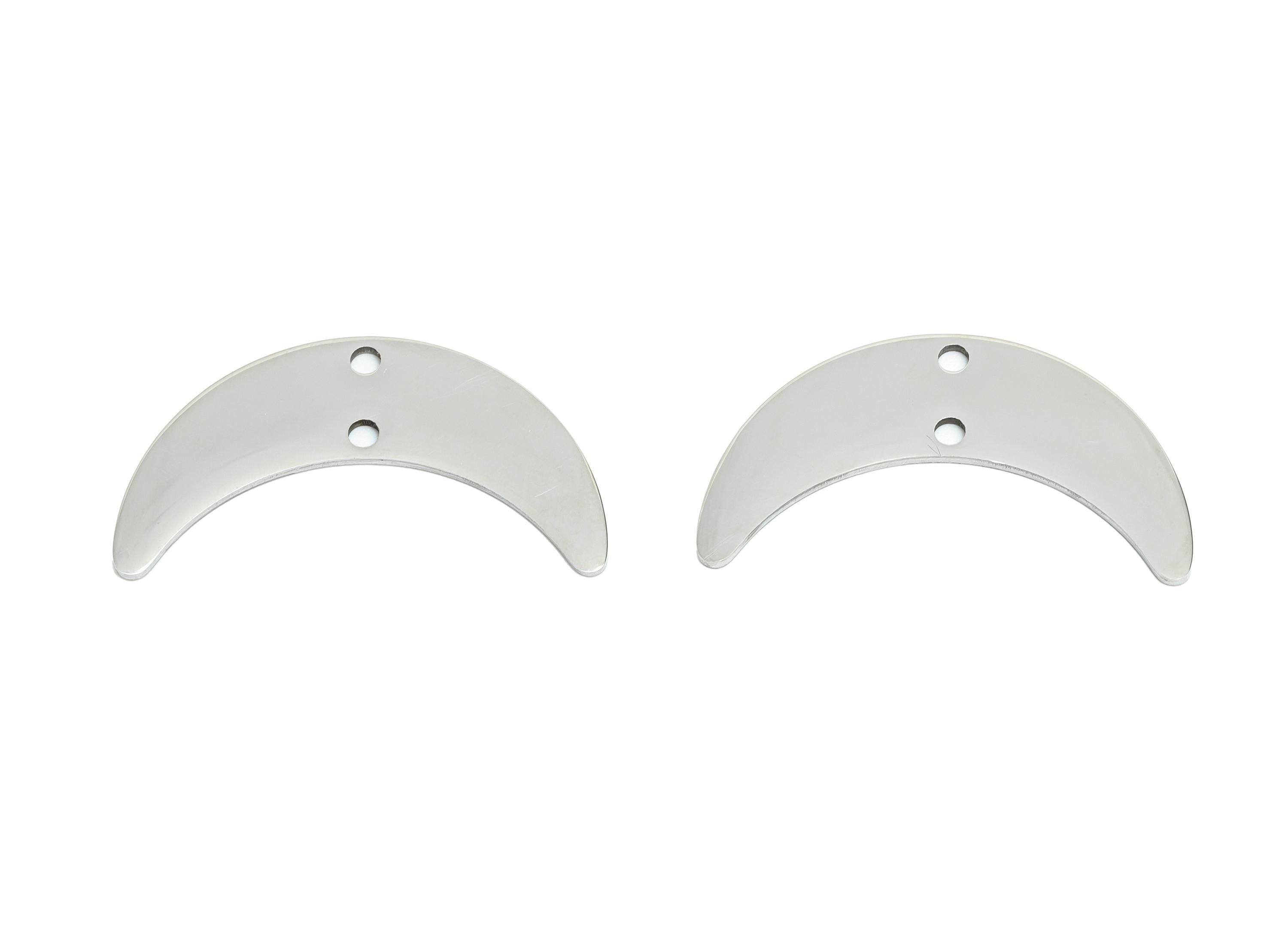 Stainless Steel Crescent Connector - Moon Jewelry Charm With Double Hole - Steel Moon Pendant -  Celestial Jewelry - 28x15x0.98mm - SS2606