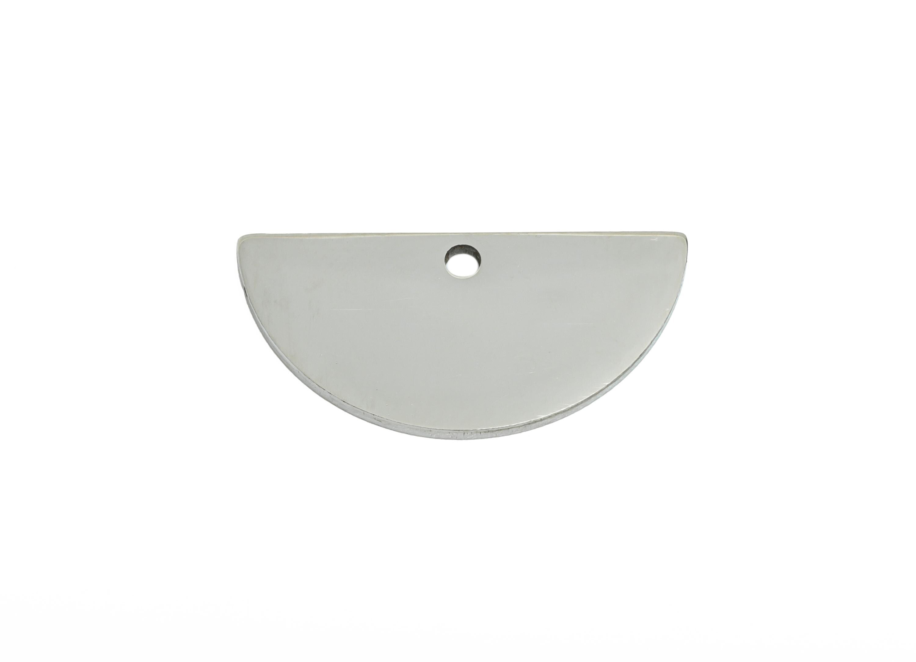 Steel Half Moon Pendant - Moon Jewelry Charm With Hole - Minimalist Crescent Charm - Semicircle Necklace Connector - 18x10x0.98mm - SS2653 - DOMEDBAZAAR