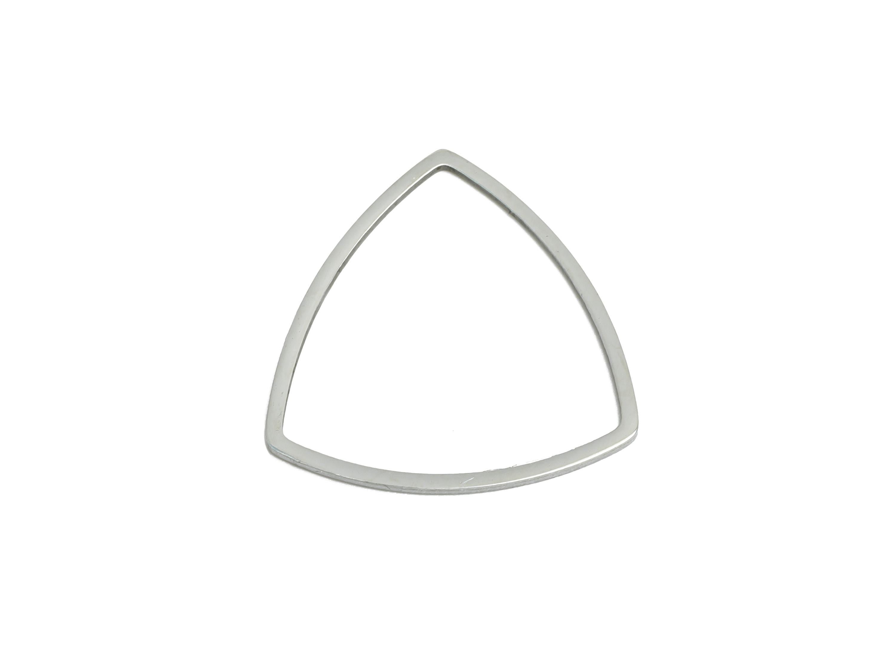 19mm Steel Triangle Ring Earring Charms - Geometric Jewelry Connector for DIY Making - Hollow Metal DIY Jewelry - 19.6x19.37x0.9mm - SS2671