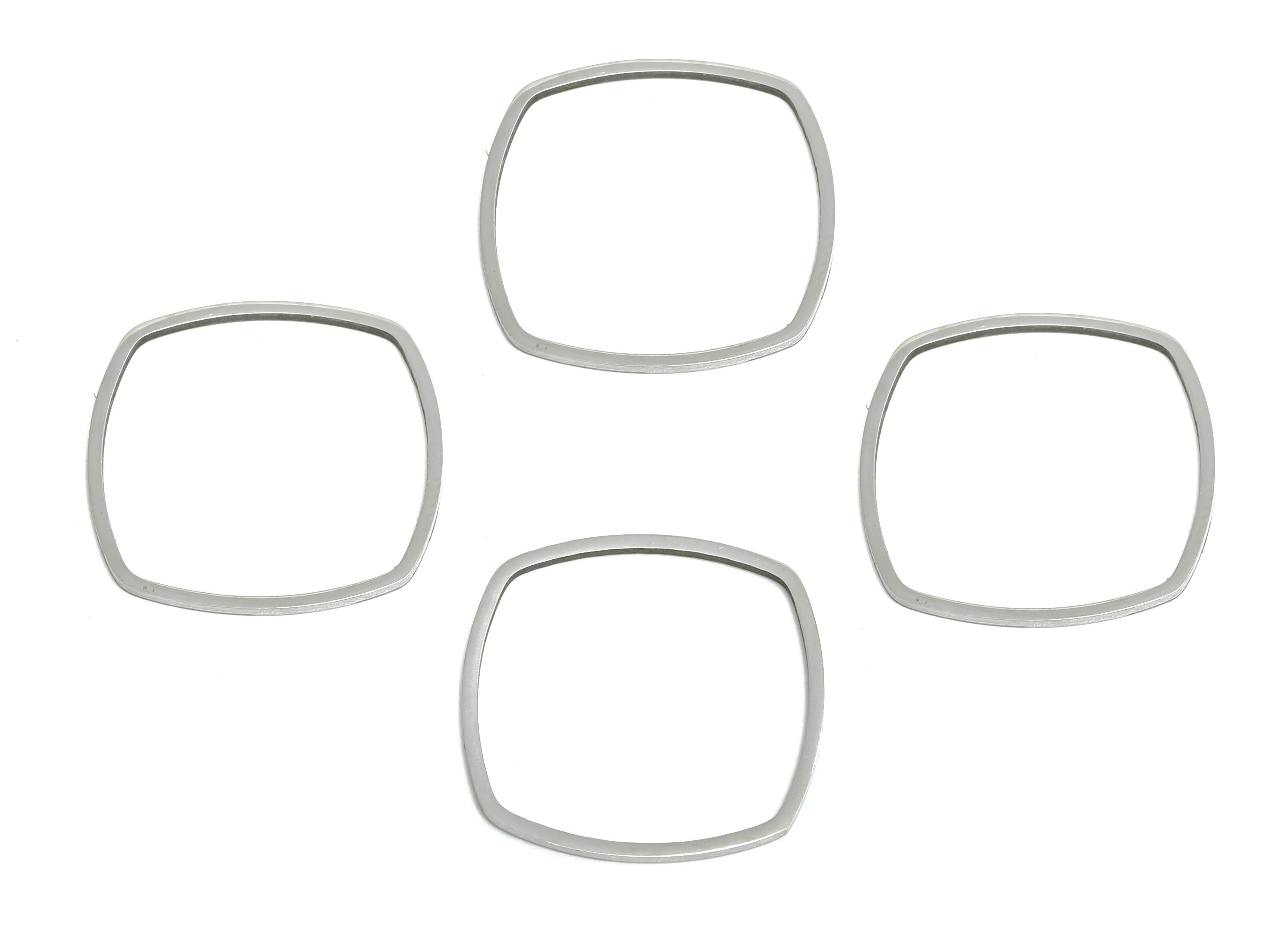 19mm Steel Square Ring Earring Charm - Geometric Jewelry Connector for DIY Making - Hollow Square Jewelry Charm - 19.8x19.8x0.9mm - SS2662 - DOMEDBAZAAR