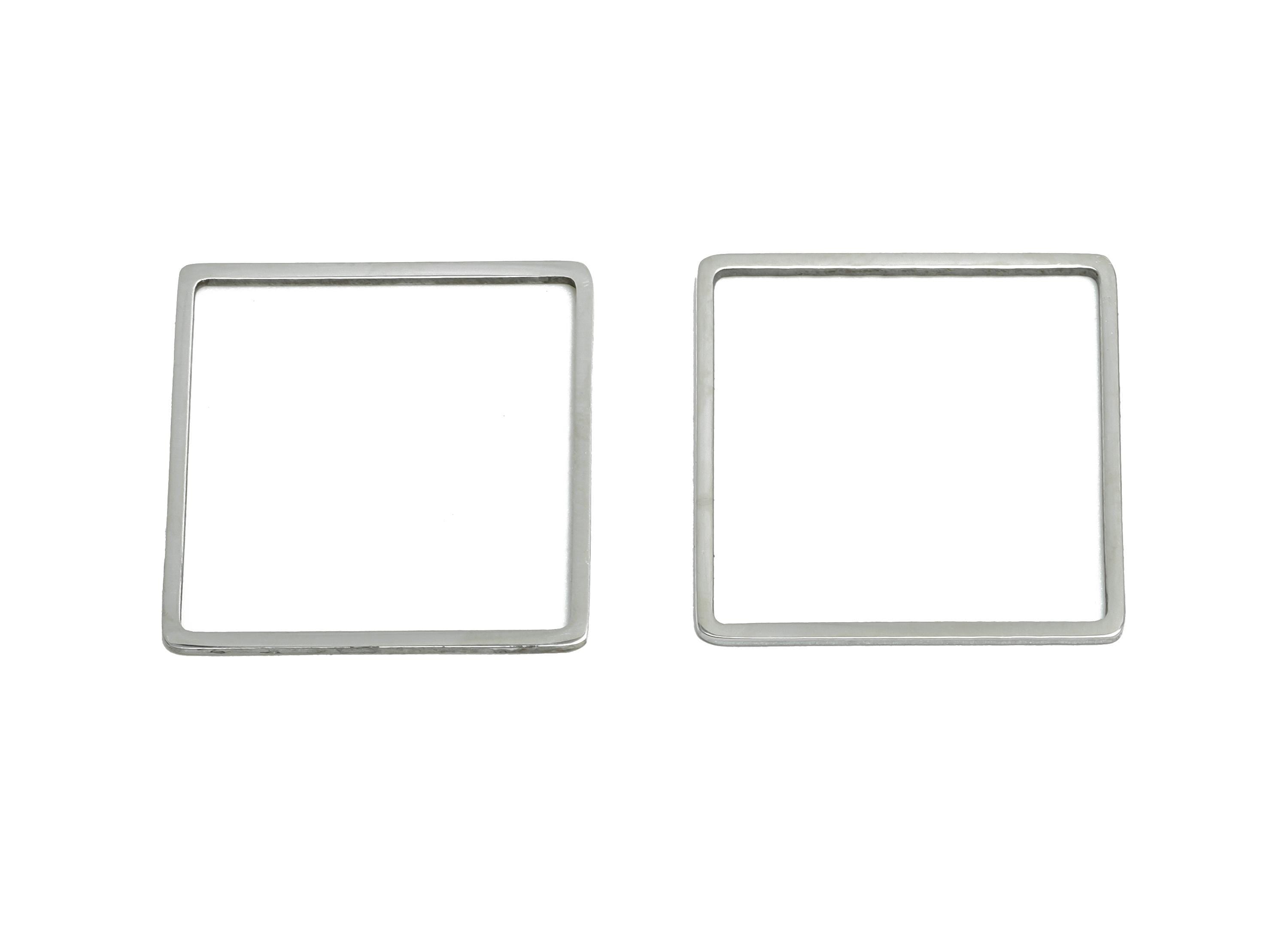 20mm Steel Square Ring Earring Charm - Geometric Jewelry Connector for DIY Making - Lightweight Hollow Square Charm - 19.8x19.8x0.9mm-SS2674