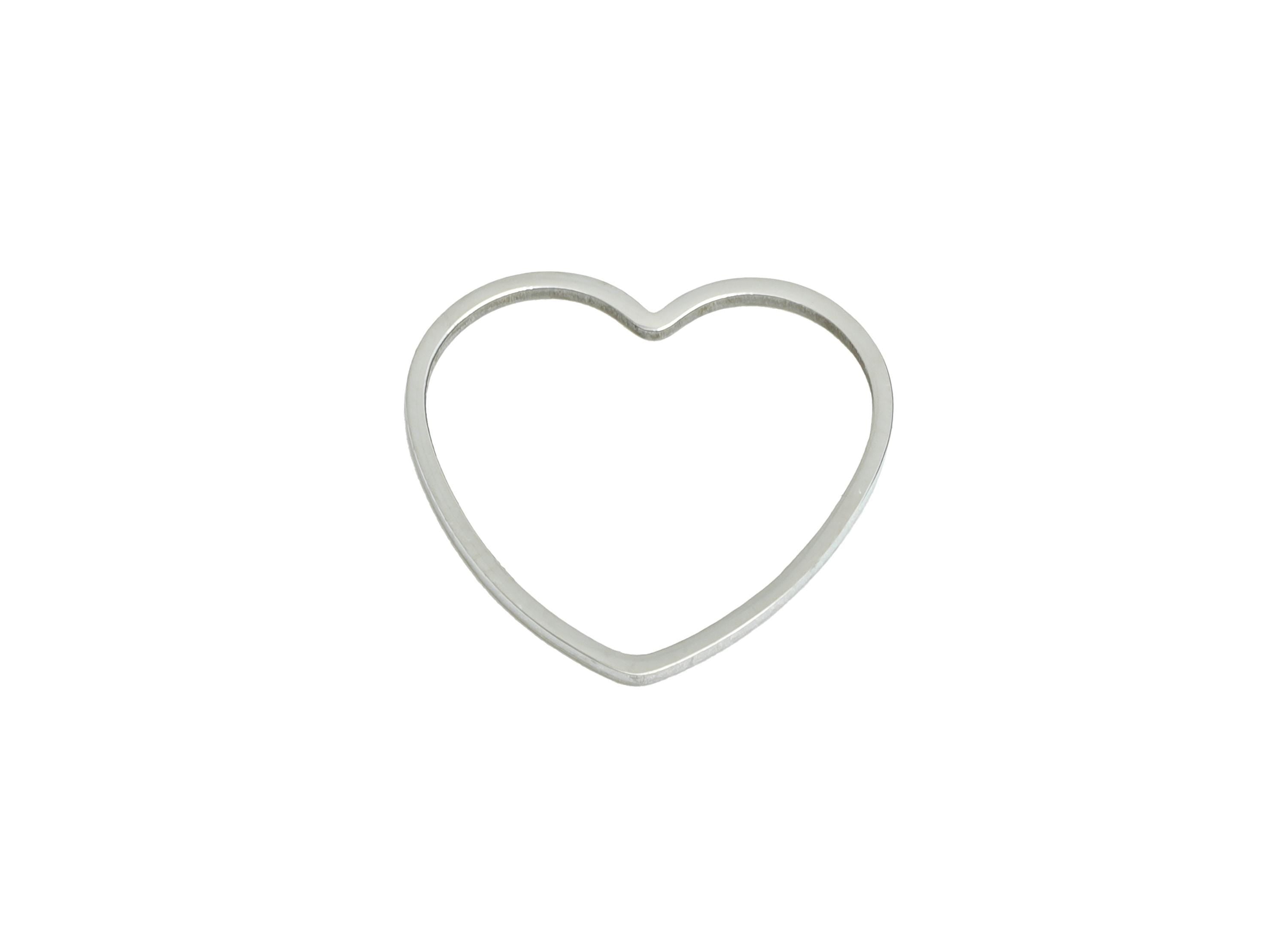 15mm Steel Heart Ring Earring Charms - Geometric Jewelry Connector for DIY Making - Hollow Metal DIY Jewelry - 15.68x14.45x0.8mm - SS2689