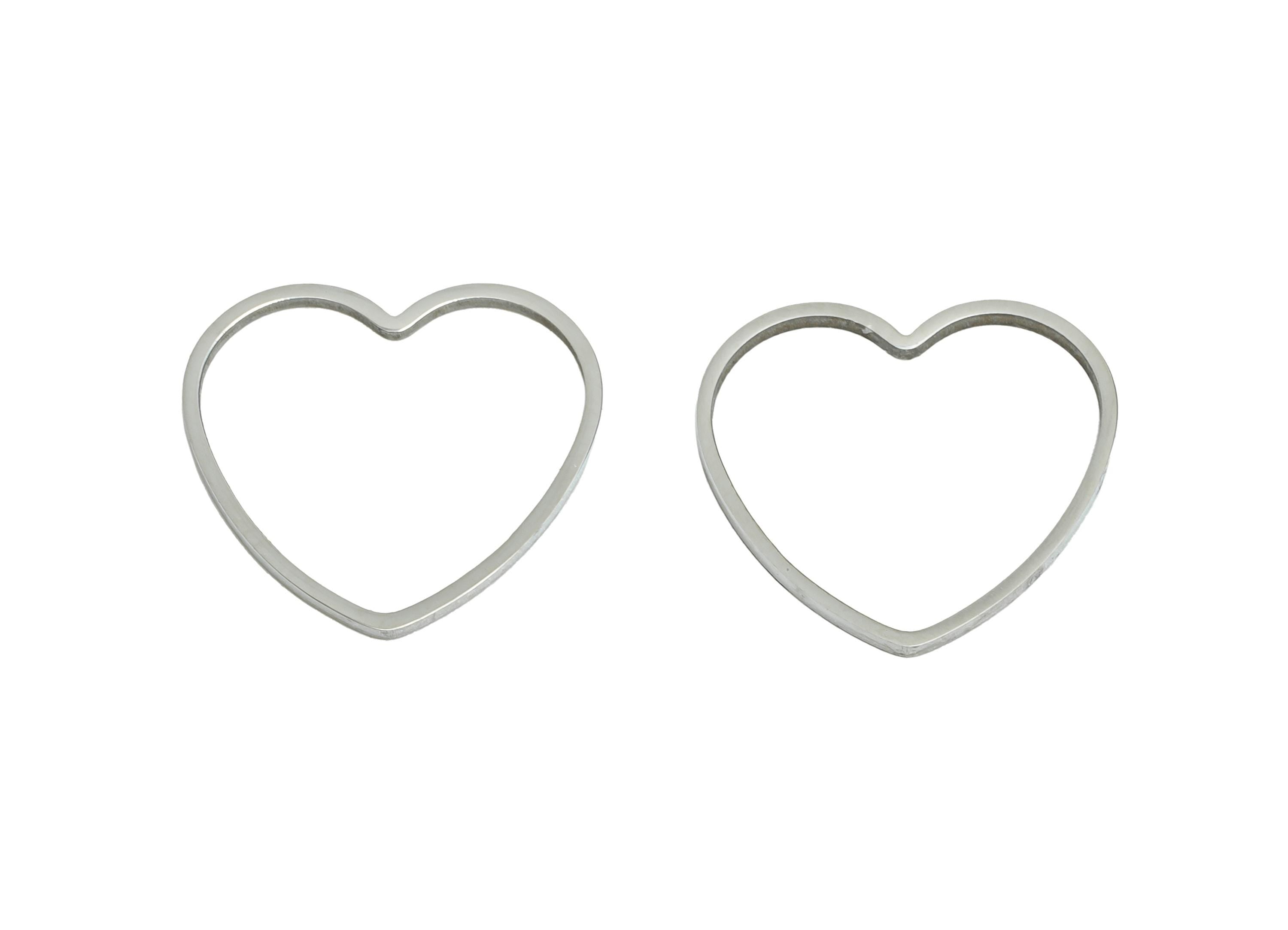 15mm Steel Heart Ring Earring Charms - Geometric Jewelry Connector for DIY Making - Hollow Metal DIY Jewelry - 15.68x14.45x0.8mm - SS2689