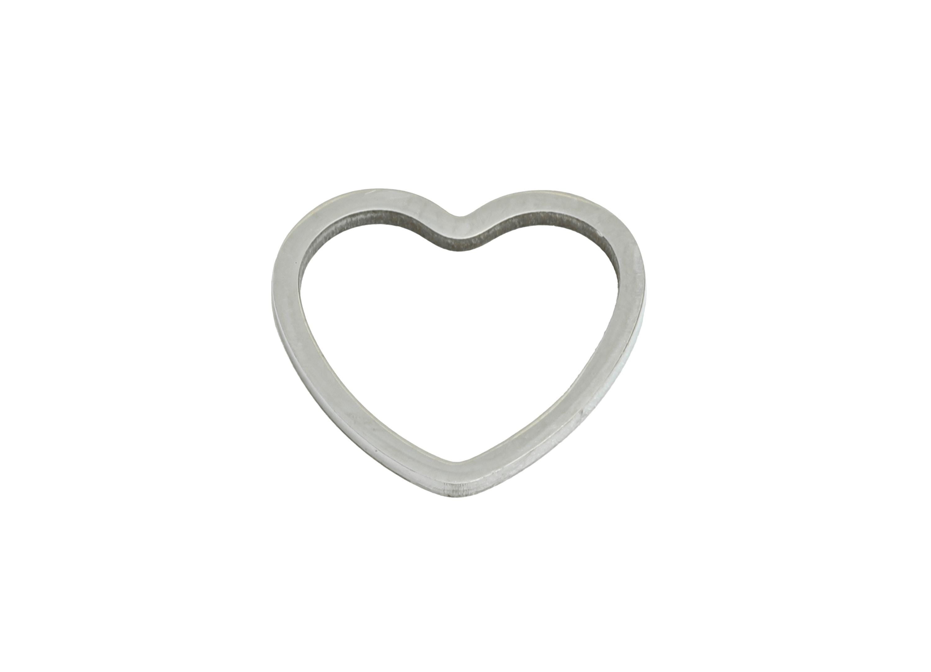 11mm Steel Heart Ring Earring Charms - Geometric Jewelry Connector for DIY Making - Hollow Metal DIY Jewelry - 11.76x10.63x0.8mm - SS2690