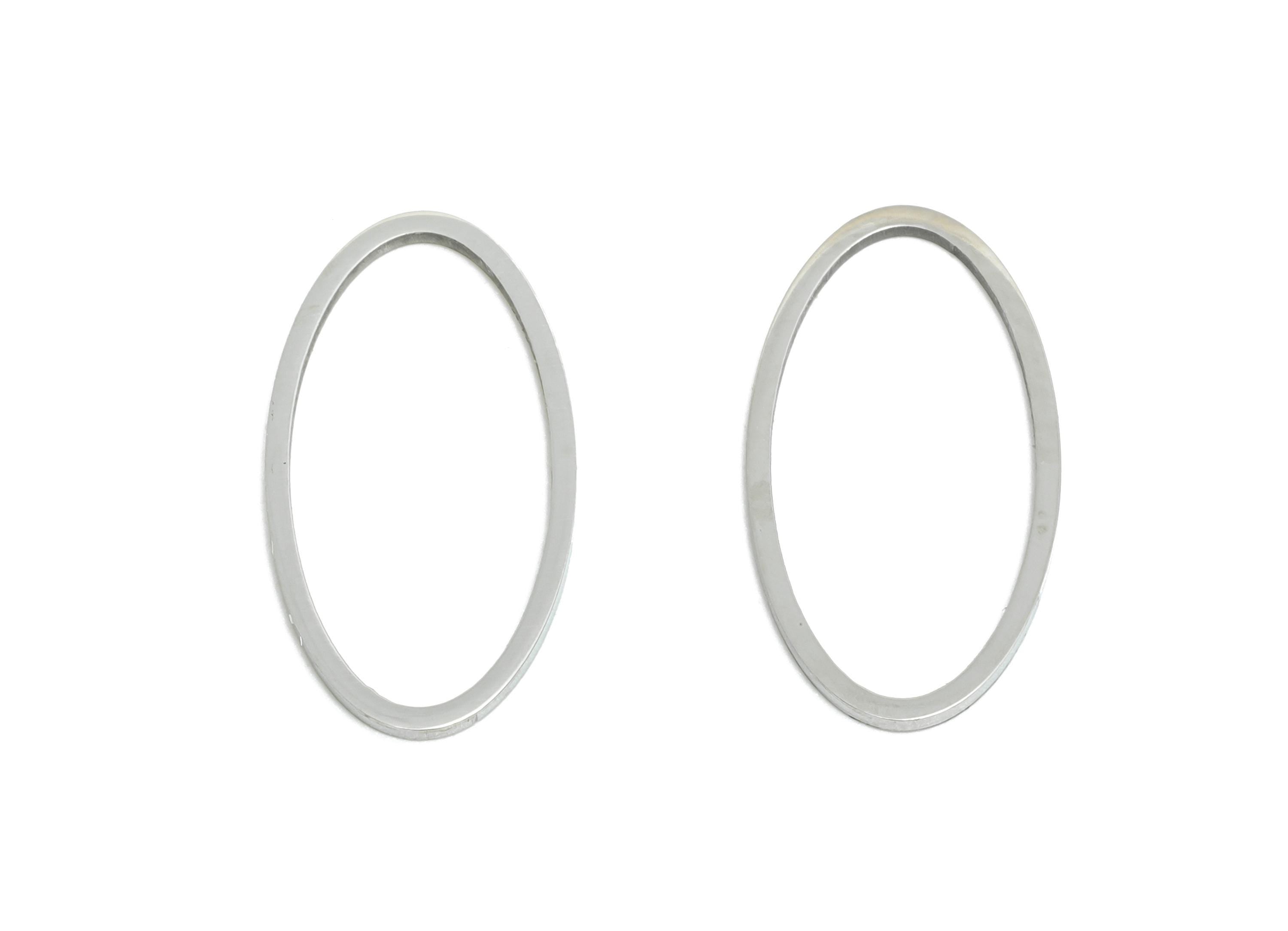 20mm Steel Oval Ring Earring Charm - Geometric Jewelry Connector for DIY Making - Lightweight Hollow Square Charm - 20.7x10.9x0.9mm - SS2668 - DOMEDBAZAAR