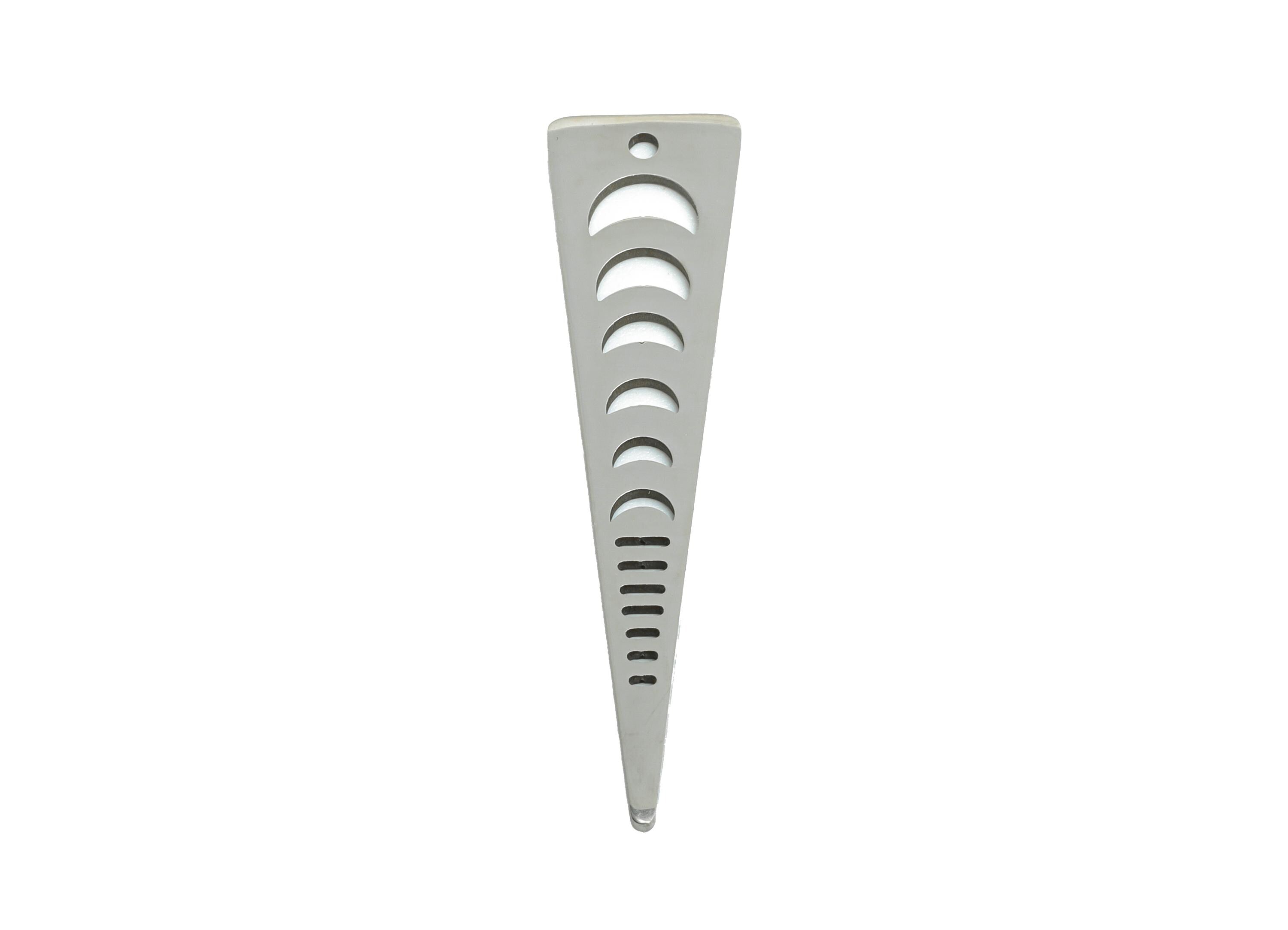 Lunar Phase Pendant - Stainless Steel Triangle Jewelry - Celestial Moon Jewelry Charm - DIY Jewelry Making Supplies - 35x8.6x0.98mm - SS2654 - DOMEDBAZAAR