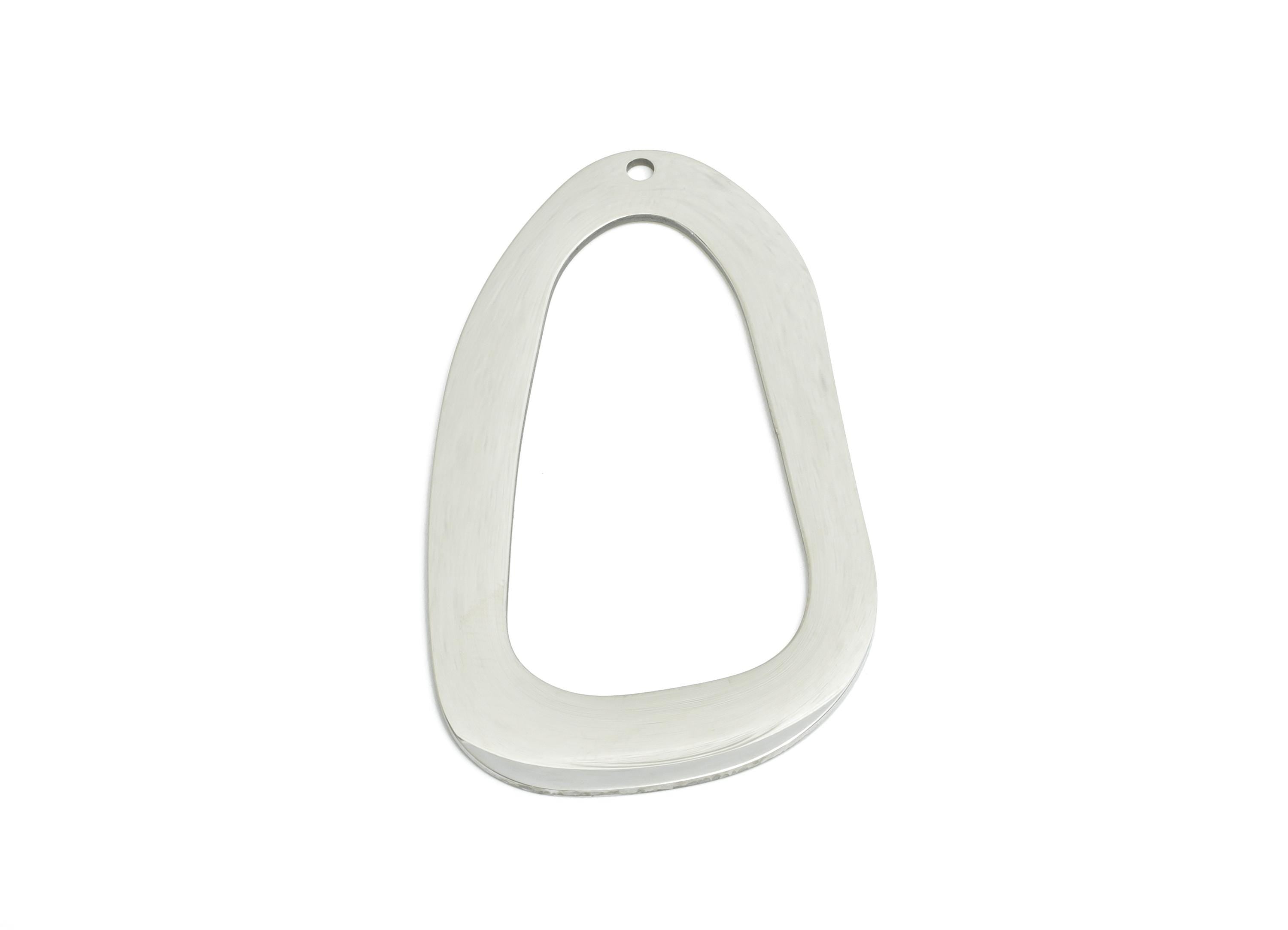 Steel Teardrop Charms - DIY Craft Geometry Component - Modern Geometry Jewelry Charms - Steel Jewelry Finding - 43x25x0.98mm - SS2308 - DOMEDBAZAAR