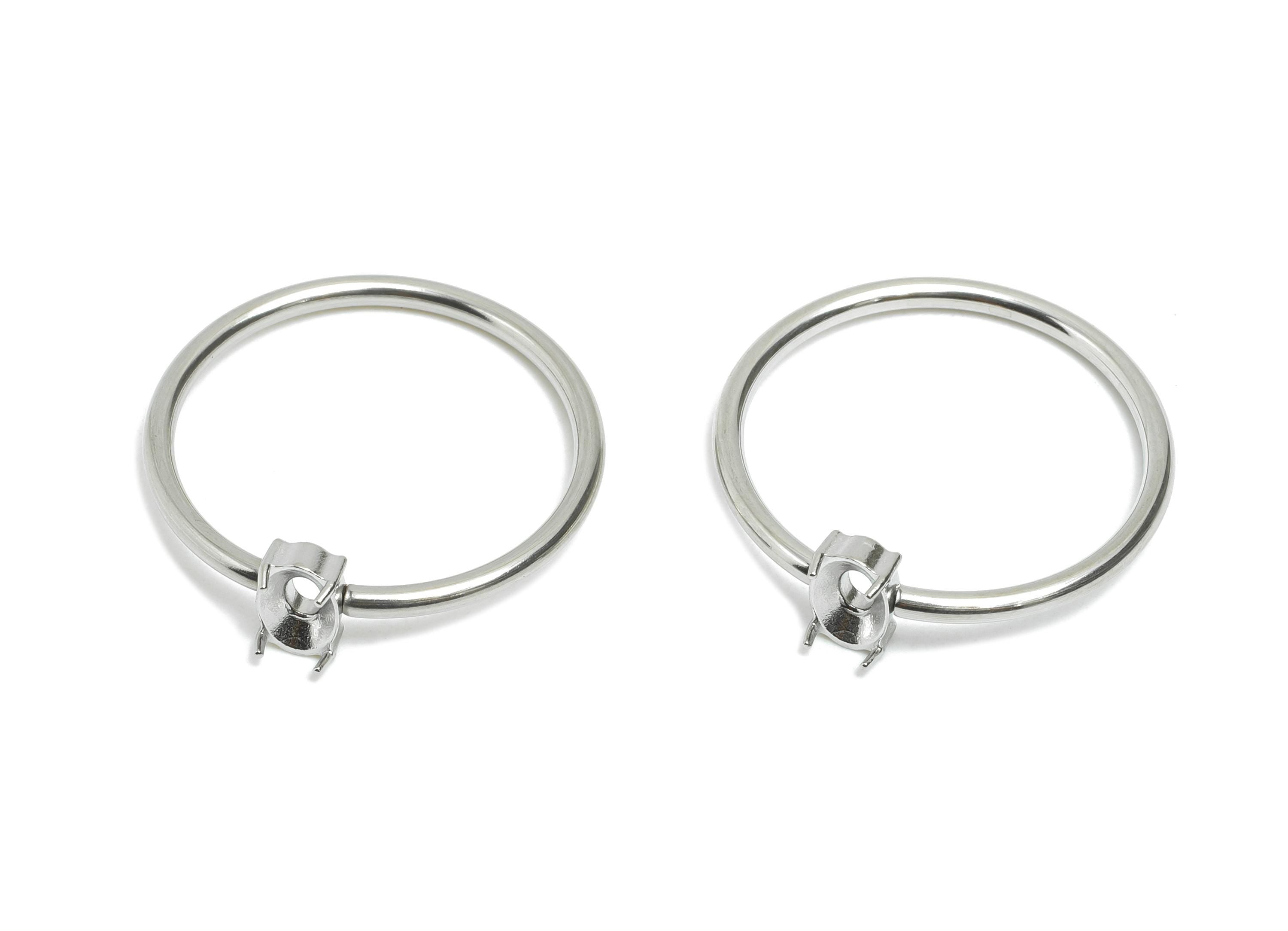 4x6mm Oval Setting Ring - Ring Inner Size #8/18.1mm - Steel Gemstone Holder Cabochon Ring Base - Prong Setting Ring - 22x21x1.5mm- SS1553-8 - DOMEDBAZAAR