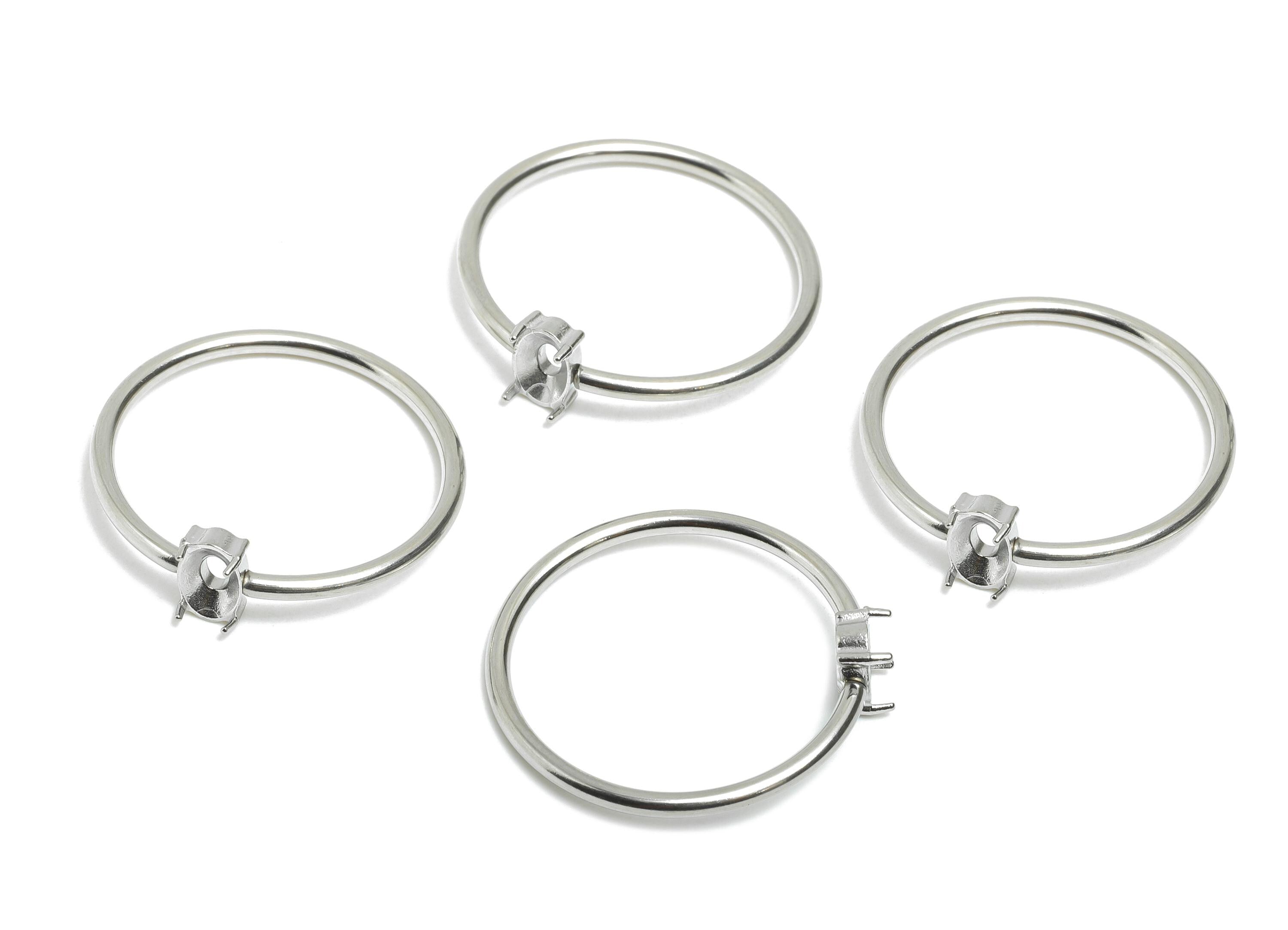 4x6mm Oval Setting Ring - Ring Inner Size #9/18.9mm - Steel Gemstone Holder Cabochon Ring Base - Prong Setting Ring - 23x22x1.5mm - SS1553-9 - DOMEDBAZAAR