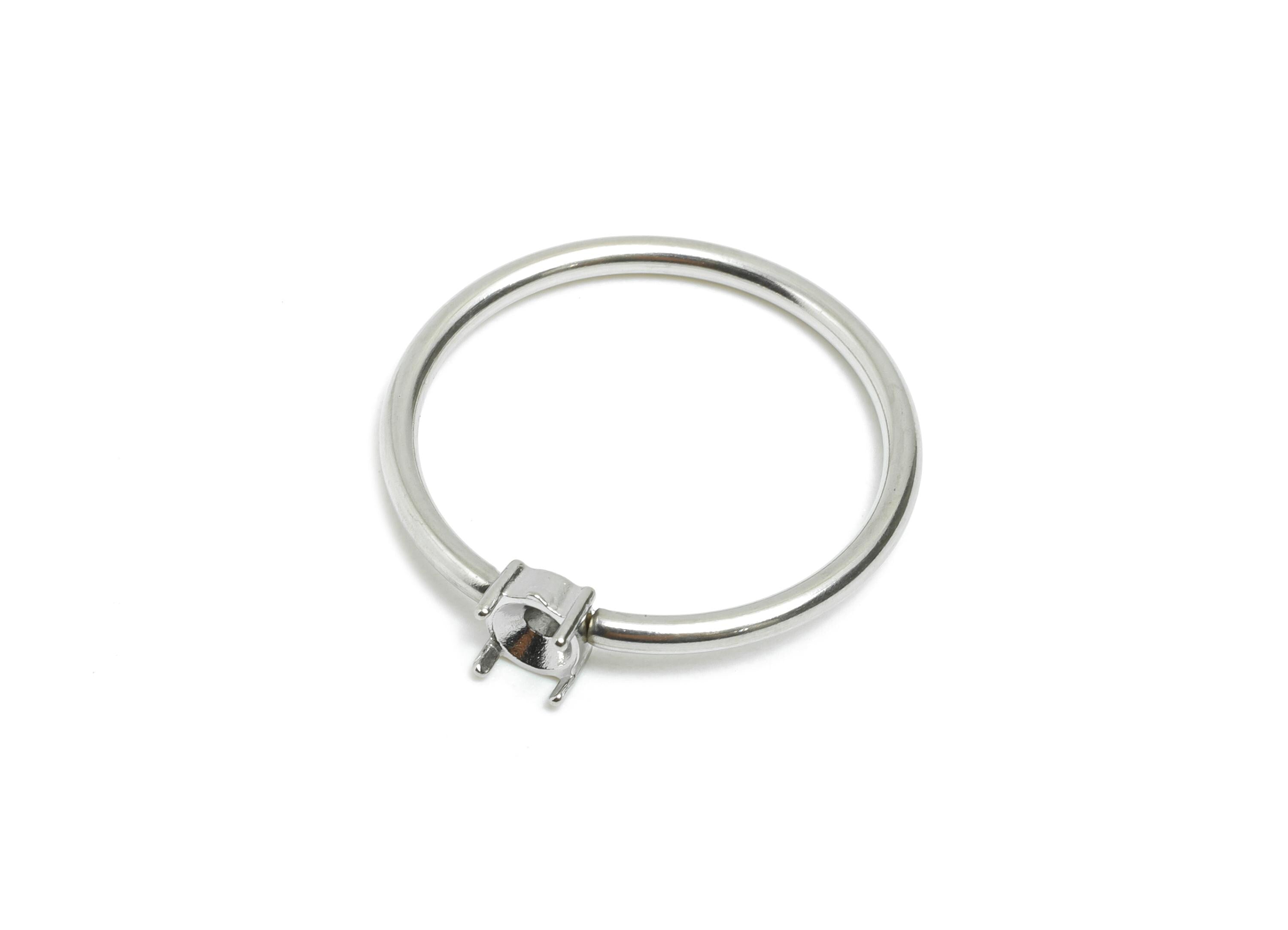 3.5mm Round Setting Ring - Prong Ring Settings - Ring Inner Size #7/17.3mm - Gemstone Holder Cabochon Ring Base - 22.21x20.36x1mm - SS1552-7 - DOMEDBAZAAR