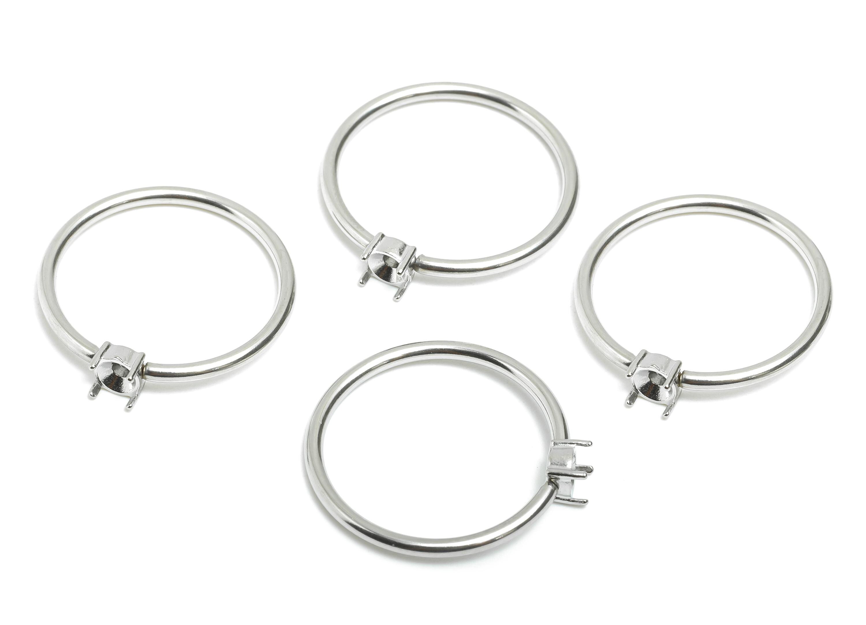 3.5mm Round Setting Ring - Prong Ring Settings - Ring Inner Size #7/17.3mm - Gemstone Holder Cabochon Ring Base - 22.21x20.36x1mm - SS1552-7 - DOMEDBAZAAR