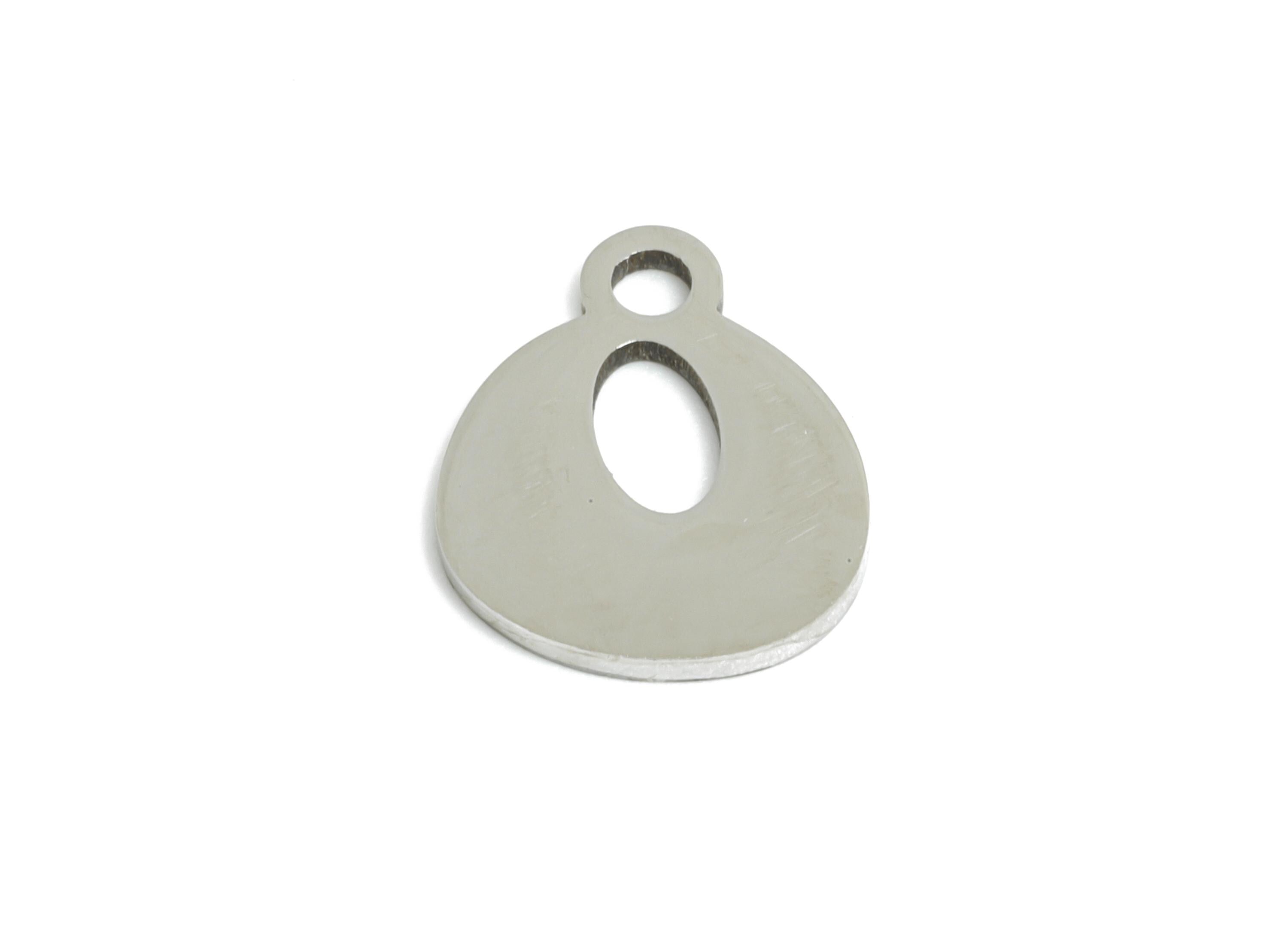 Steel Letter O Charms - Personalized Initial Pendant for Bracelet - Unique Name Jewelry - Stylish Statement DIY - 11.87x9.66x0.98mm - SS2397 - DOMEDBAZAAR