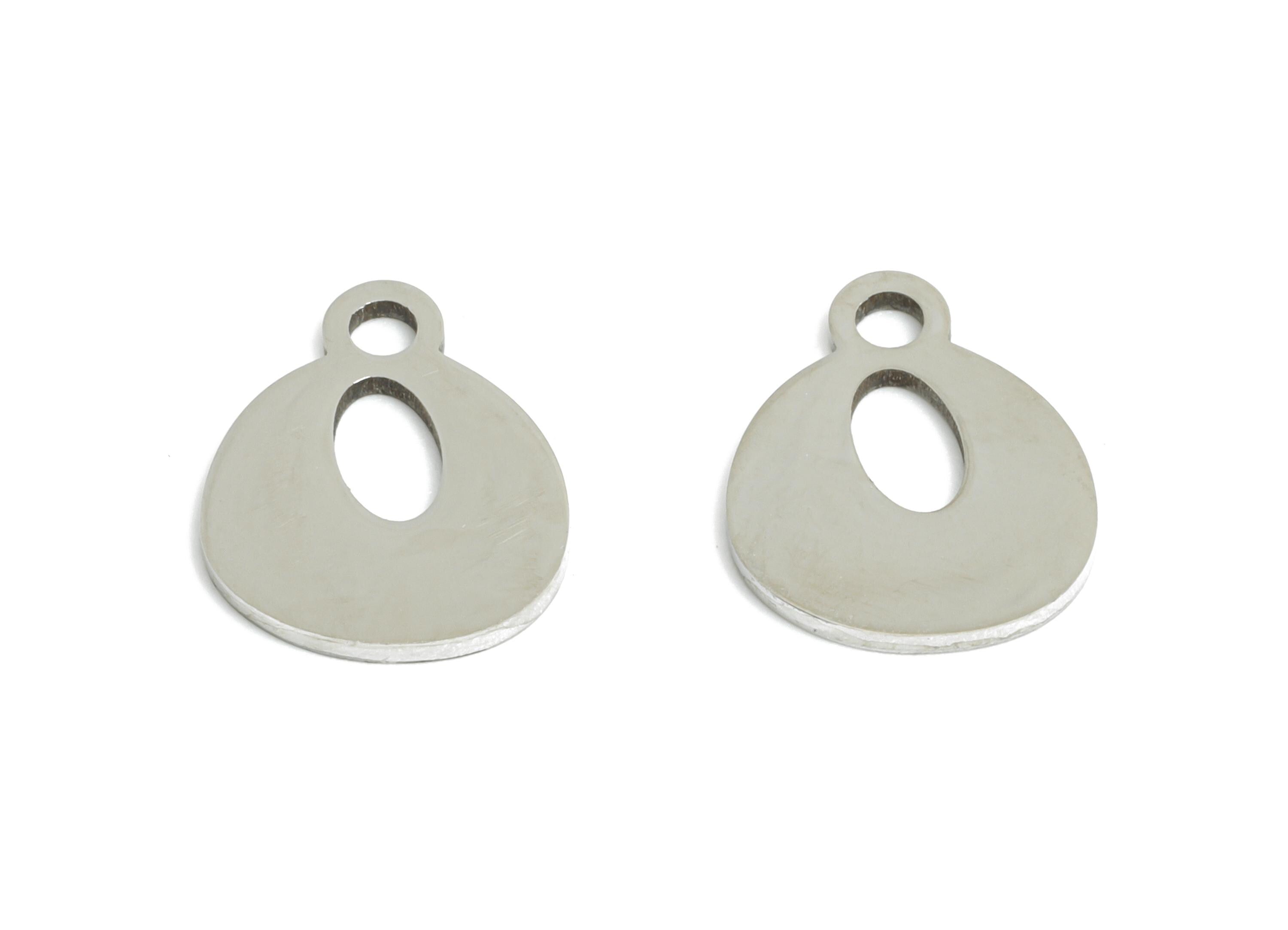 Steel Letter O Charms - Personalized Initial Pendant for Bracelet - Unique Name Jewelry - Stylish Statement DIY - 11.87x9.66x0.98mm - SS2397 - DOMEDBAZAAR