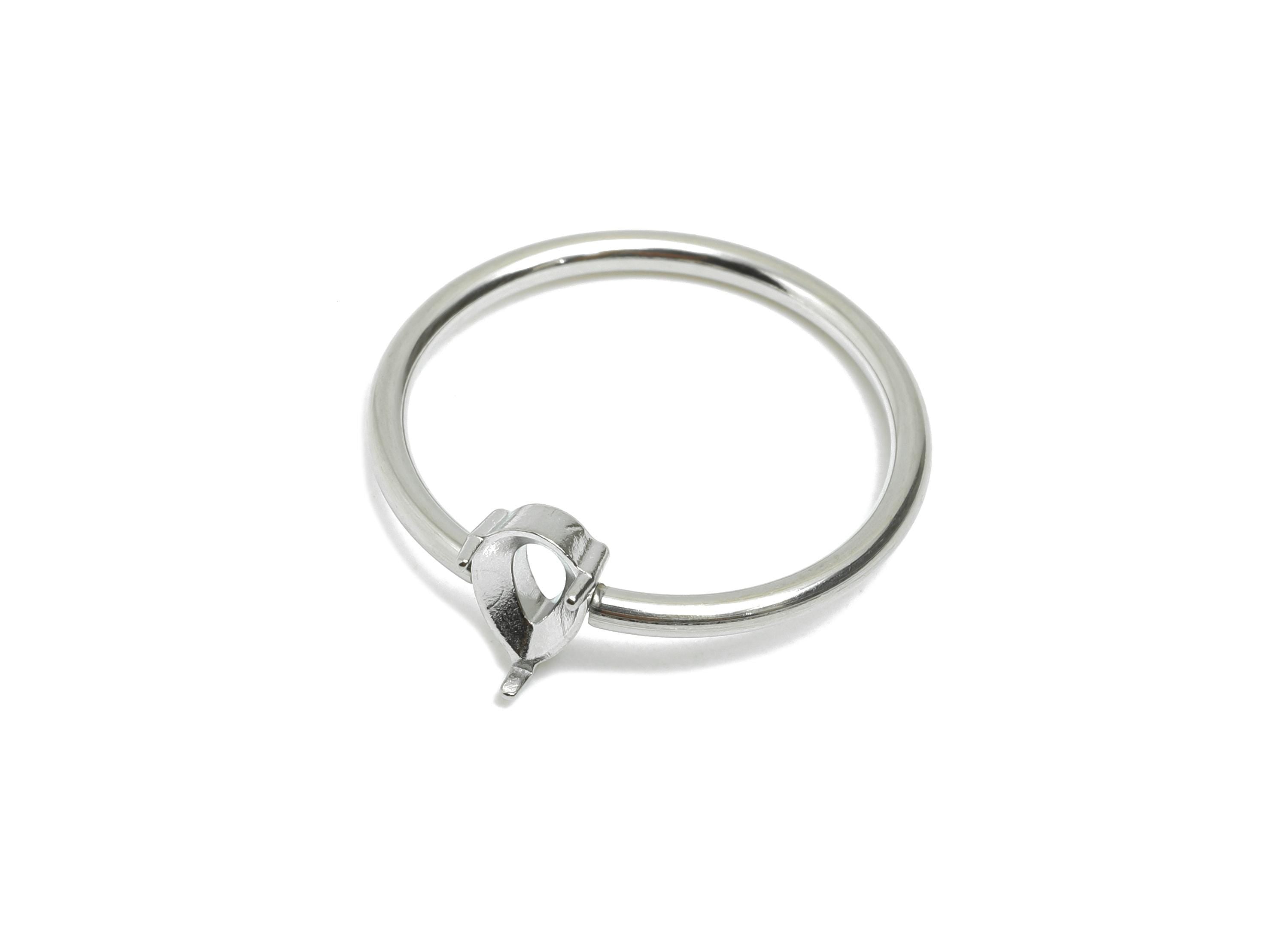 4x6mm Teardrop Setting Ring - Prong Ring Settings - Ring Inner Size #6/16.6mm - Gemstone Holder Cabochon Ring Base - 21x19x1.5mm - SS1551-6 - DOMEDBAZAAR