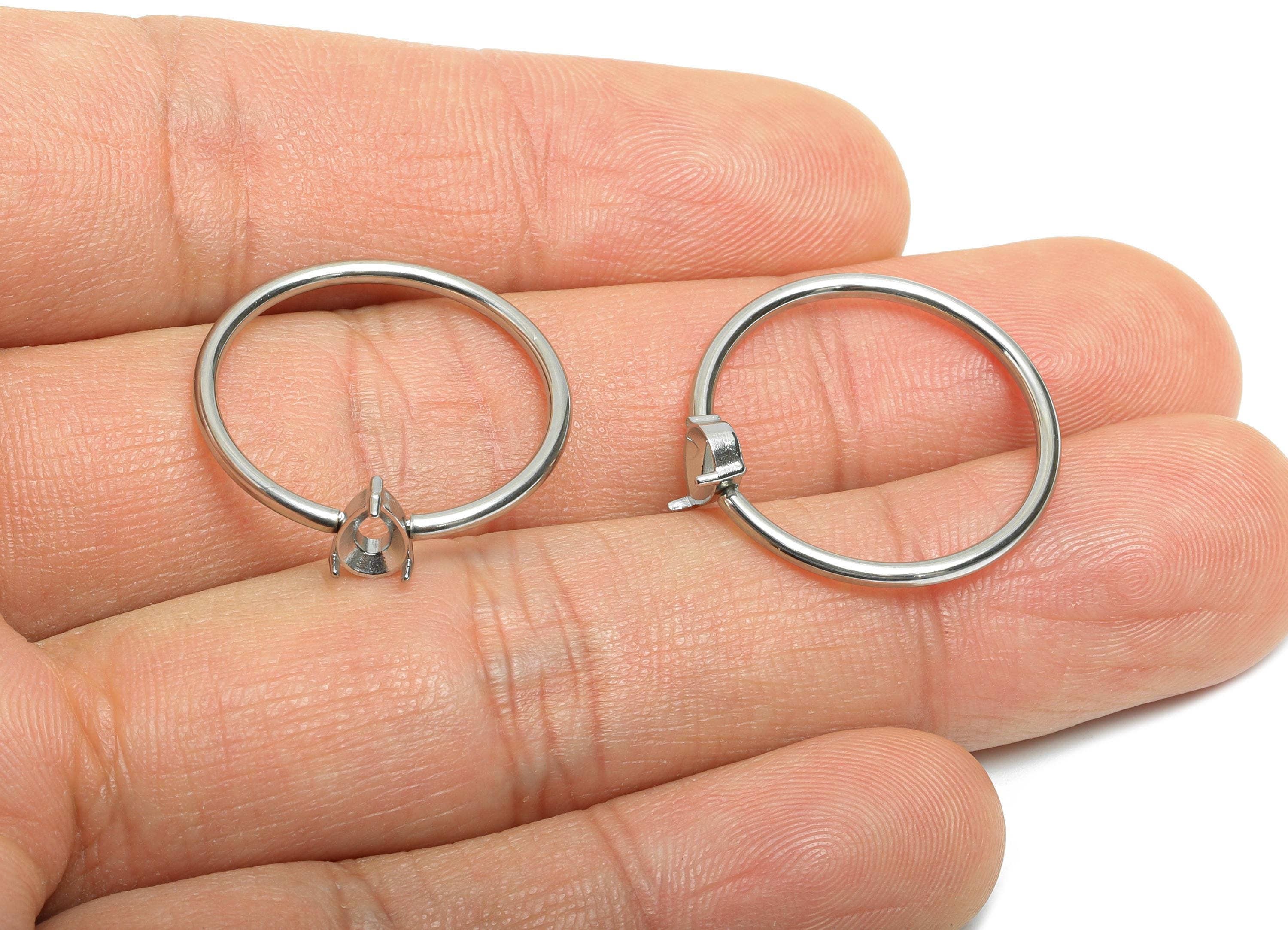 4x6mm Teardrop Setting Ring - Prong Ring Settings - Ring Inner Size #9/18.9mm - Gemstone Holder Cabochon Ring Base - 23x22x1.5mm - SS1551-9 - DOMEDBAZAAR