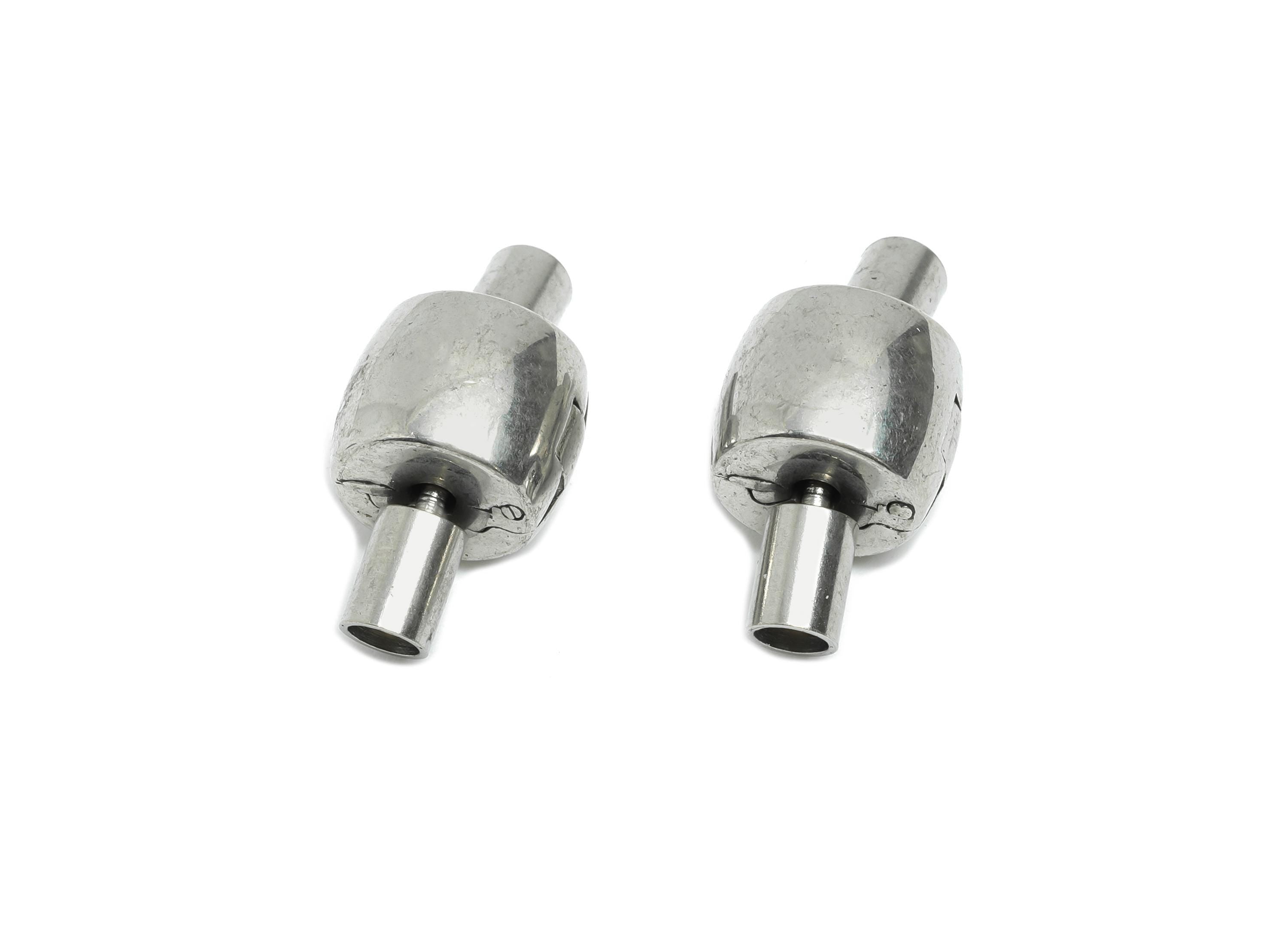 Steel Tube Connector - Stainless Steel Openable Clasp - Jewelry Clasp Connector - Steel Lock for DIY Necklace Bracelet - 19x10x9mm - SS1547 - DOMEDBAZAAR