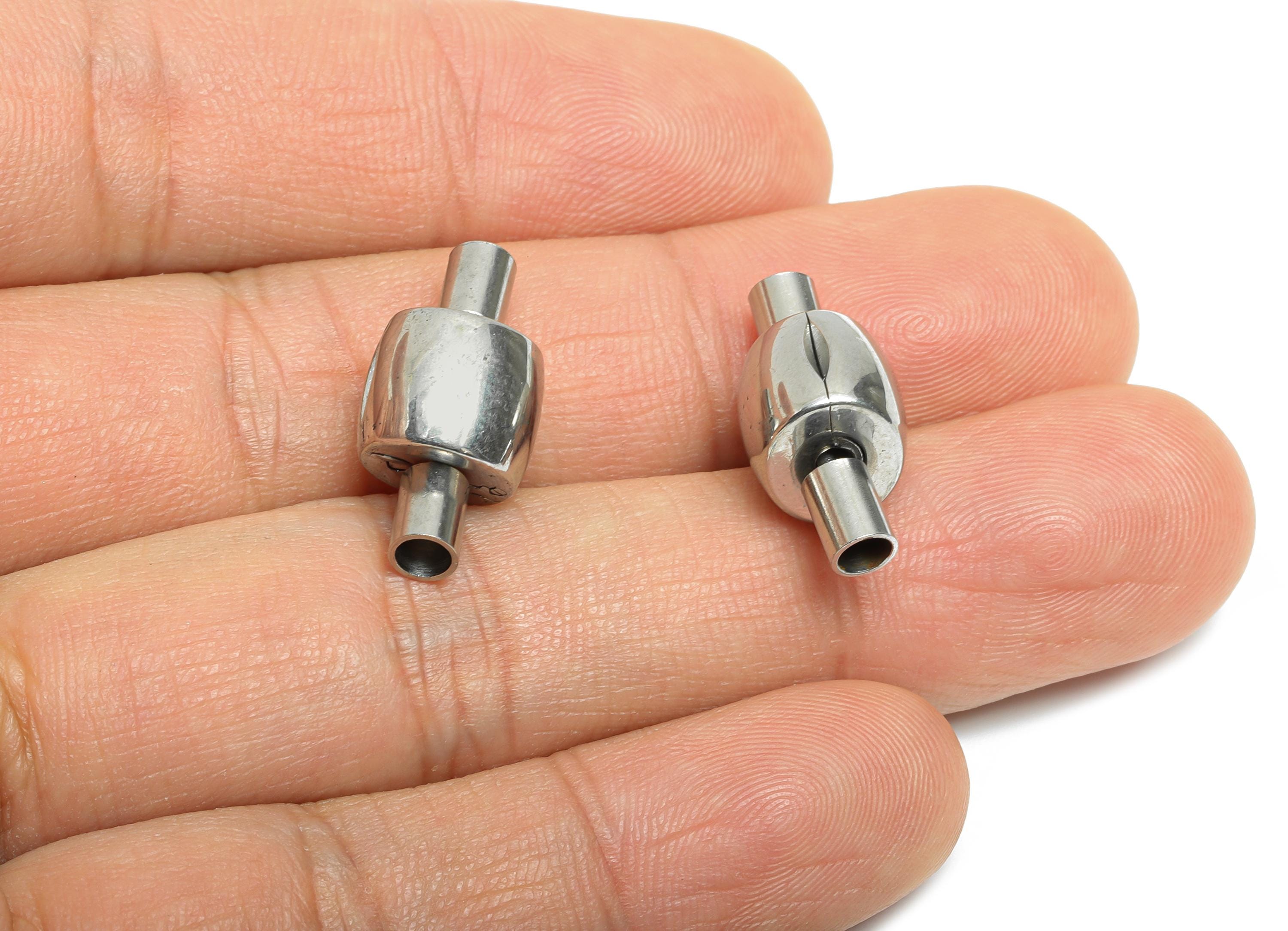 Steel Tube Connector - Stainless Steel Openable Clasp - Jewelry Clasp Connector - Steel Lock for DIY Necklace Bracelet - 19x10x9mm - SS1547 - DOMEDBAZAAR