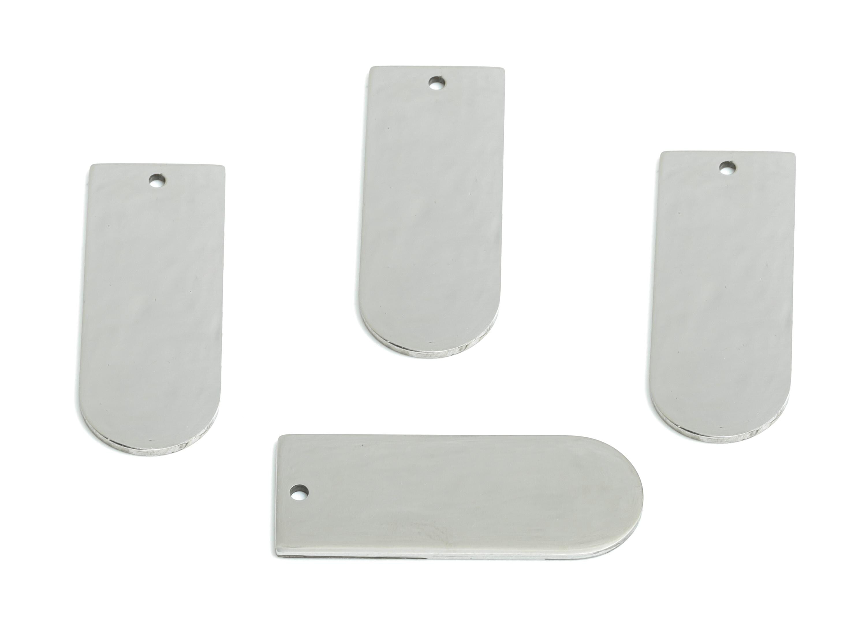 Steel Rectangle Charm - Modern Long Domed Pendant for DIY Crafts - Smooth Metal Rectangle for Necklaces Pendant - 26.8x10.48x0.98mm - SS2319 - DOMEDBAZAAR