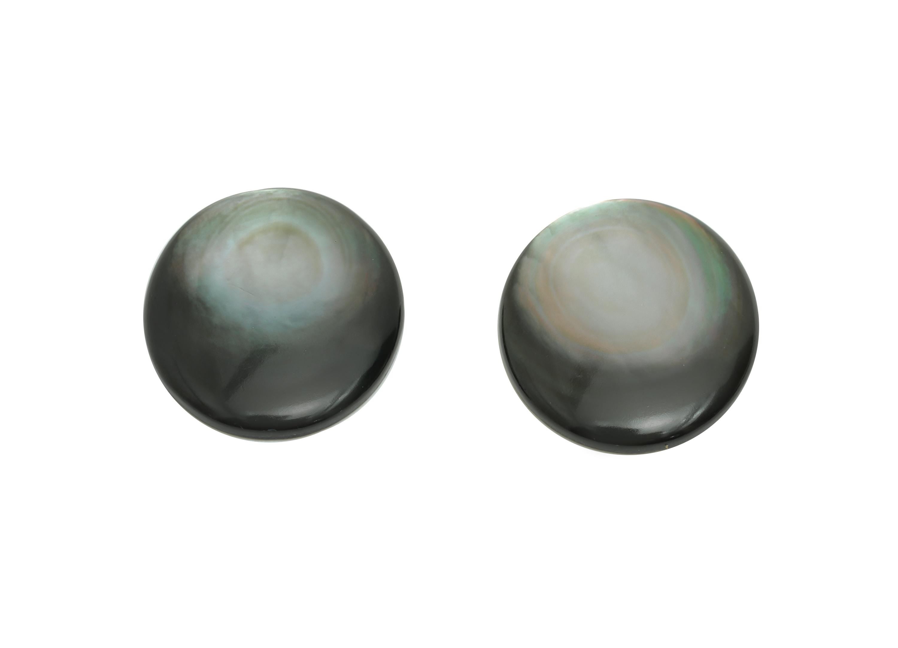 13*15mm Natural Black Shells Cabochon - Oval Cabochon DIY Gemstone Setting - Cabochon for Rings or Pendants - Healing Gemstone - NS3072