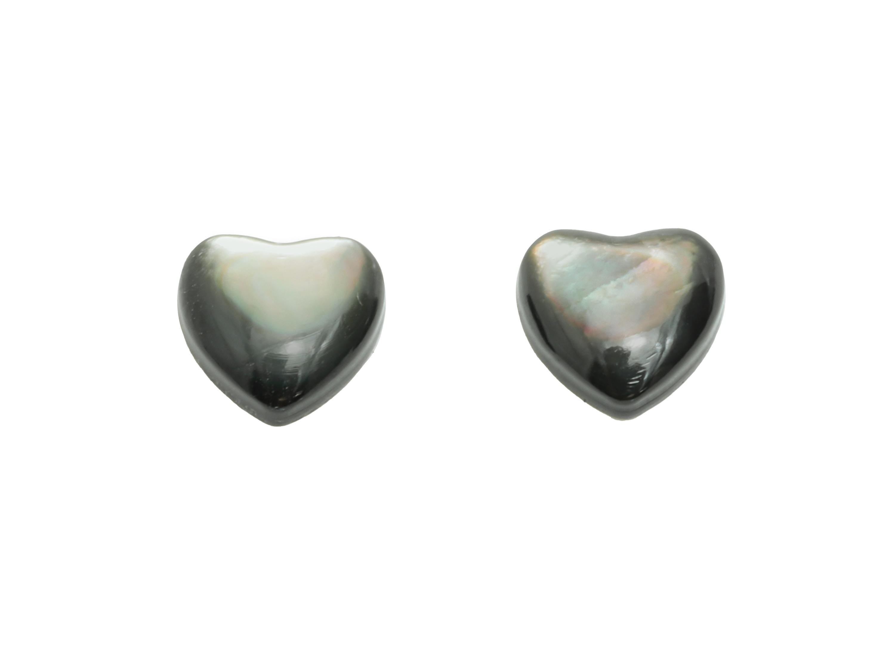 6x6mm Heart Natural Black Shells Cabochon - Cabochon DIY Gemstone Setting - Cabochon for Rings or Pendants - Ring Jewelry Making - NS3074