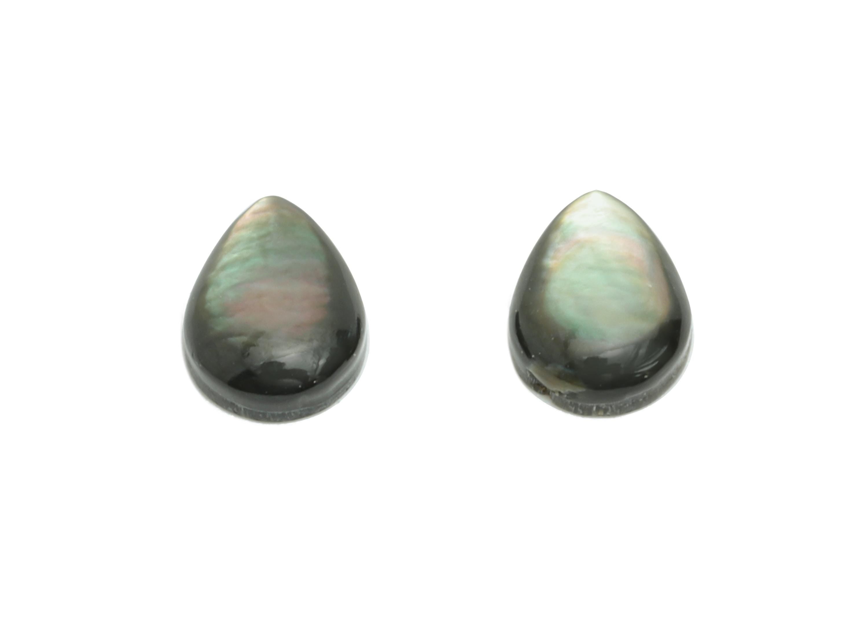 5x7mm Teardrop Natural Black Shells Cabochon - Cabochon DIY Gemstone Setting - Cabochon for Rings or Pendants - DIY Jewelry Craft - NS3050
