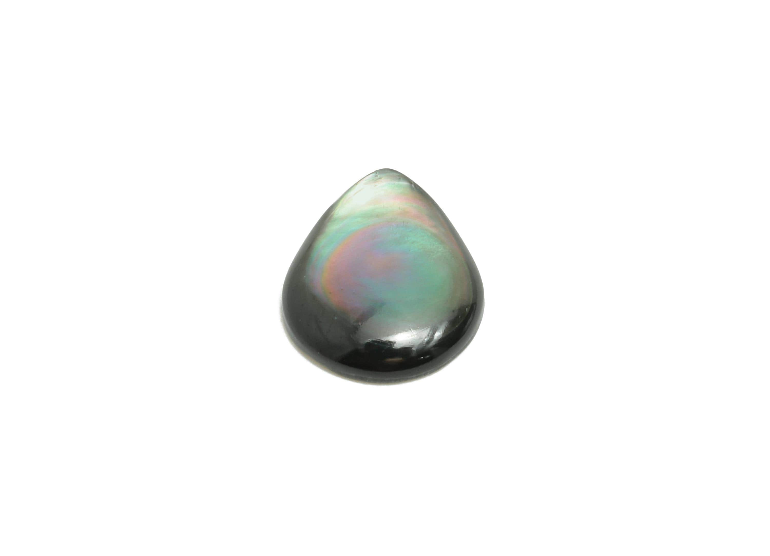 8x10mm Teardrop Natural Black Shells Cabochon - Cabochon DIY Gemstone Setting - Cabochon for Rings or Pendants - DIY Jewelry Craft - NS3054