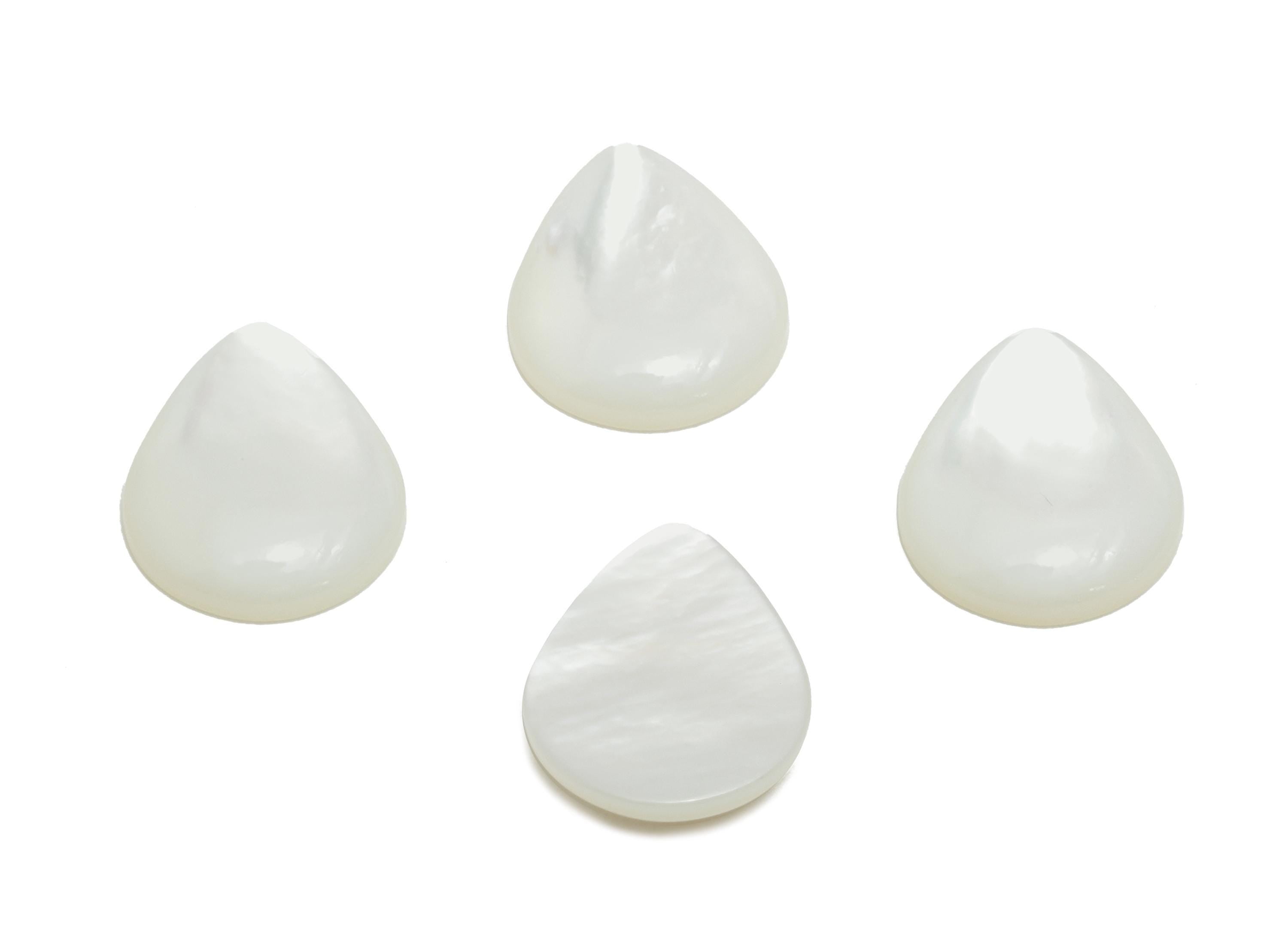 8*10mm Teardrop Natural White Shells Cabochon - Cabochon DIY Gemstone Setting - Cabochon for Rings or Pendants - Jewelry Cabochon - NS3055