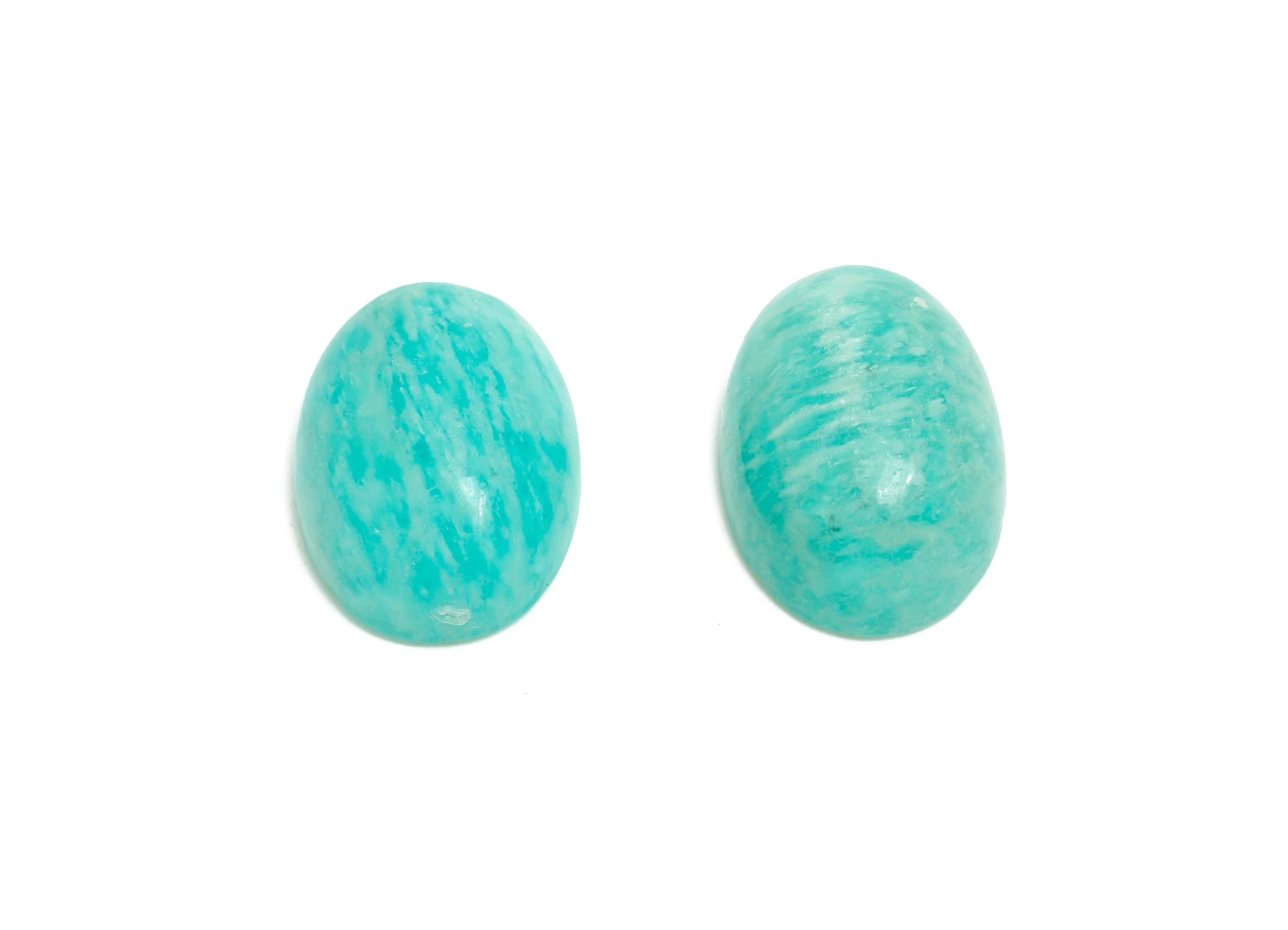 14x10mm Oval Amazonite Natural Stone - Cabochon Stone For Crafts - DIY Bezel Setting Stone Jewelry Supplies - Energy Healing Stone - NS2696 - DOMEDBAZAAR