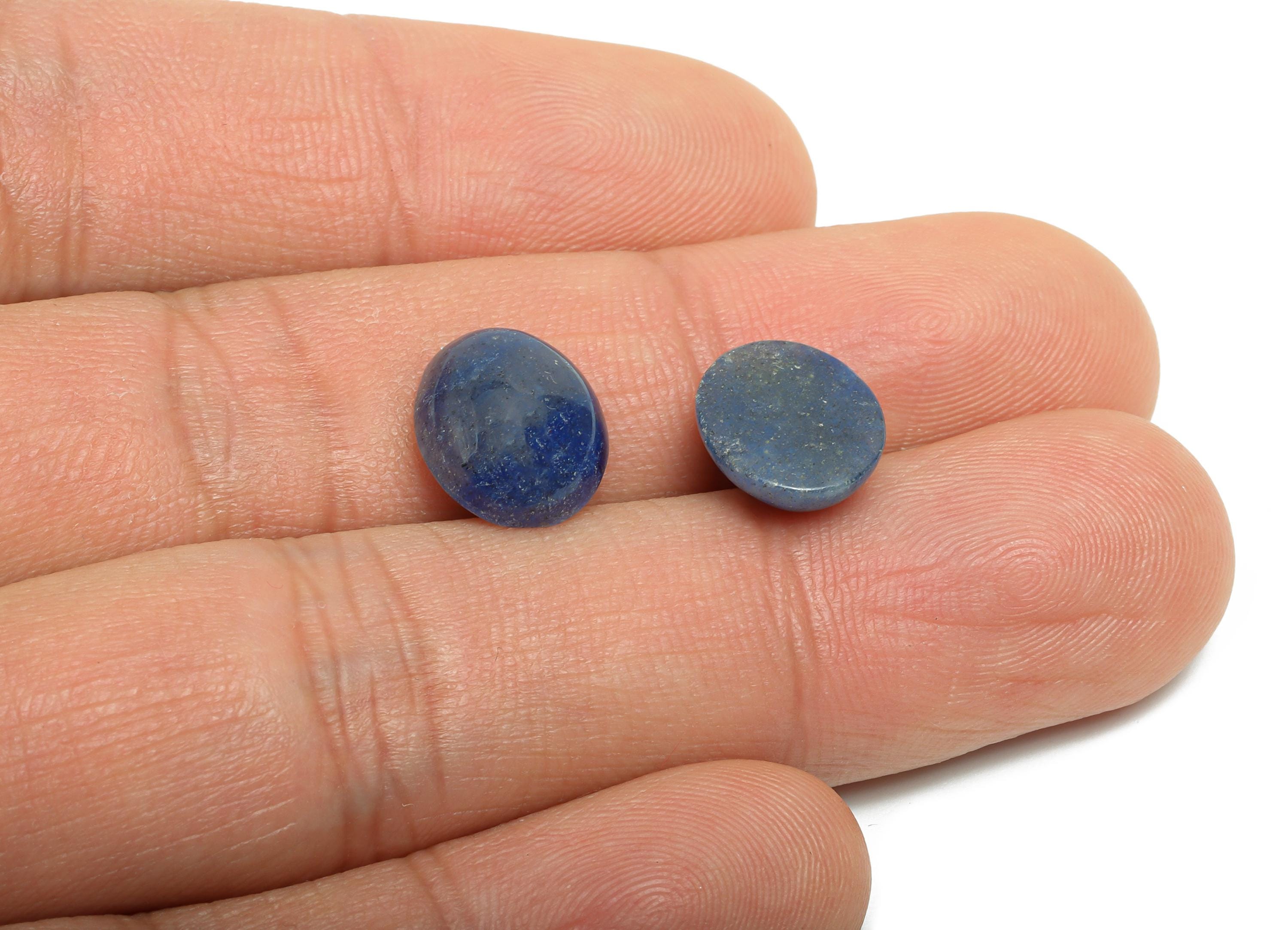 10*12mm Blue Aventurine Cabochon - Oval Natural Stone for Crafts - DIY Bezel Setting Stone Jewelry Supplies - Energy Healing Stone - NS2906 - DOMEDBAZAAR