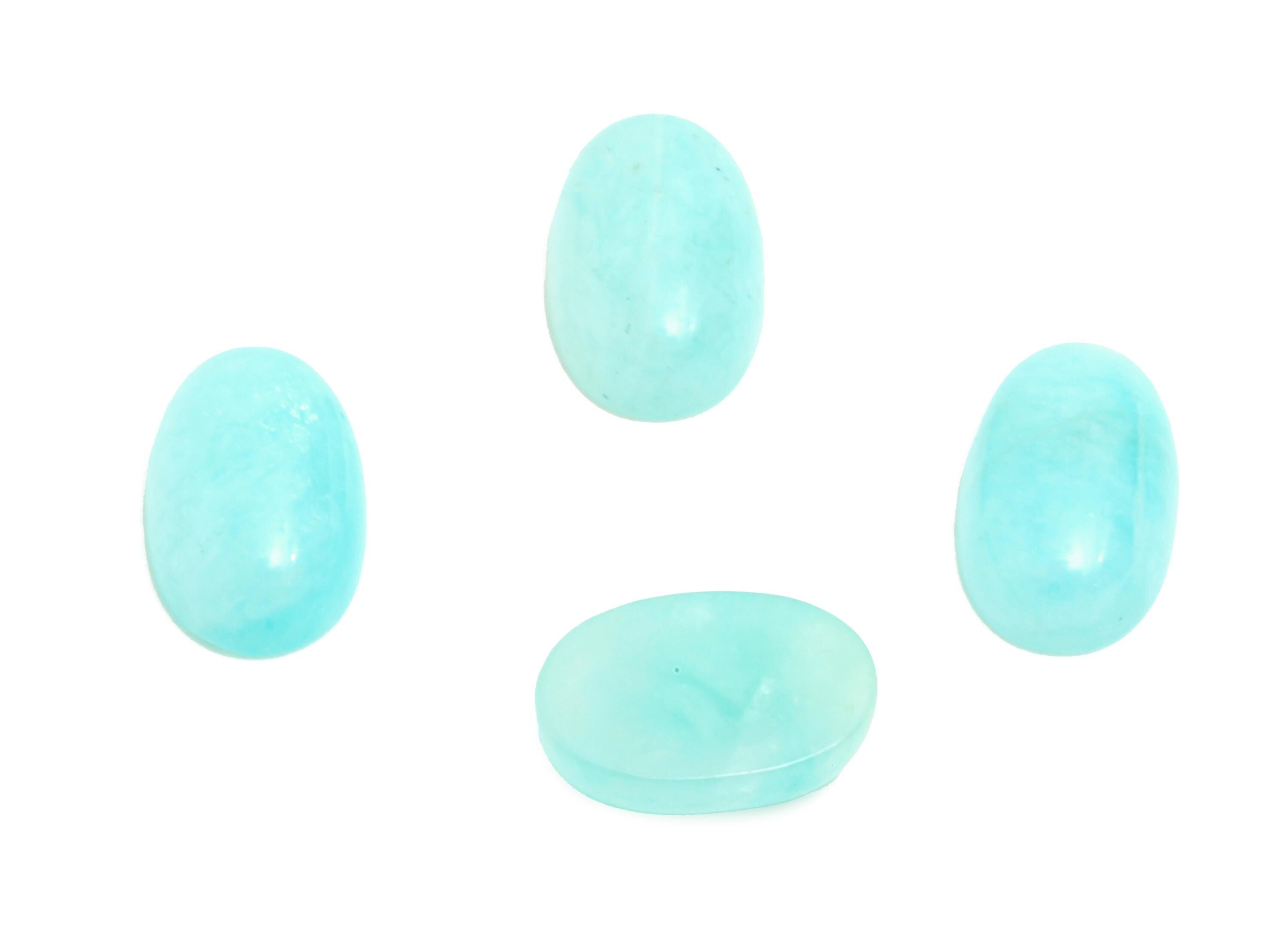 4*6mm Oval Amazonite Natural Stone - Oval Stone Cabochon For Crafts - DIY Bezel Setting Stone Jewelry Supplies - Energy Healing Stone-NS2730 - DOMEDBAZAAR