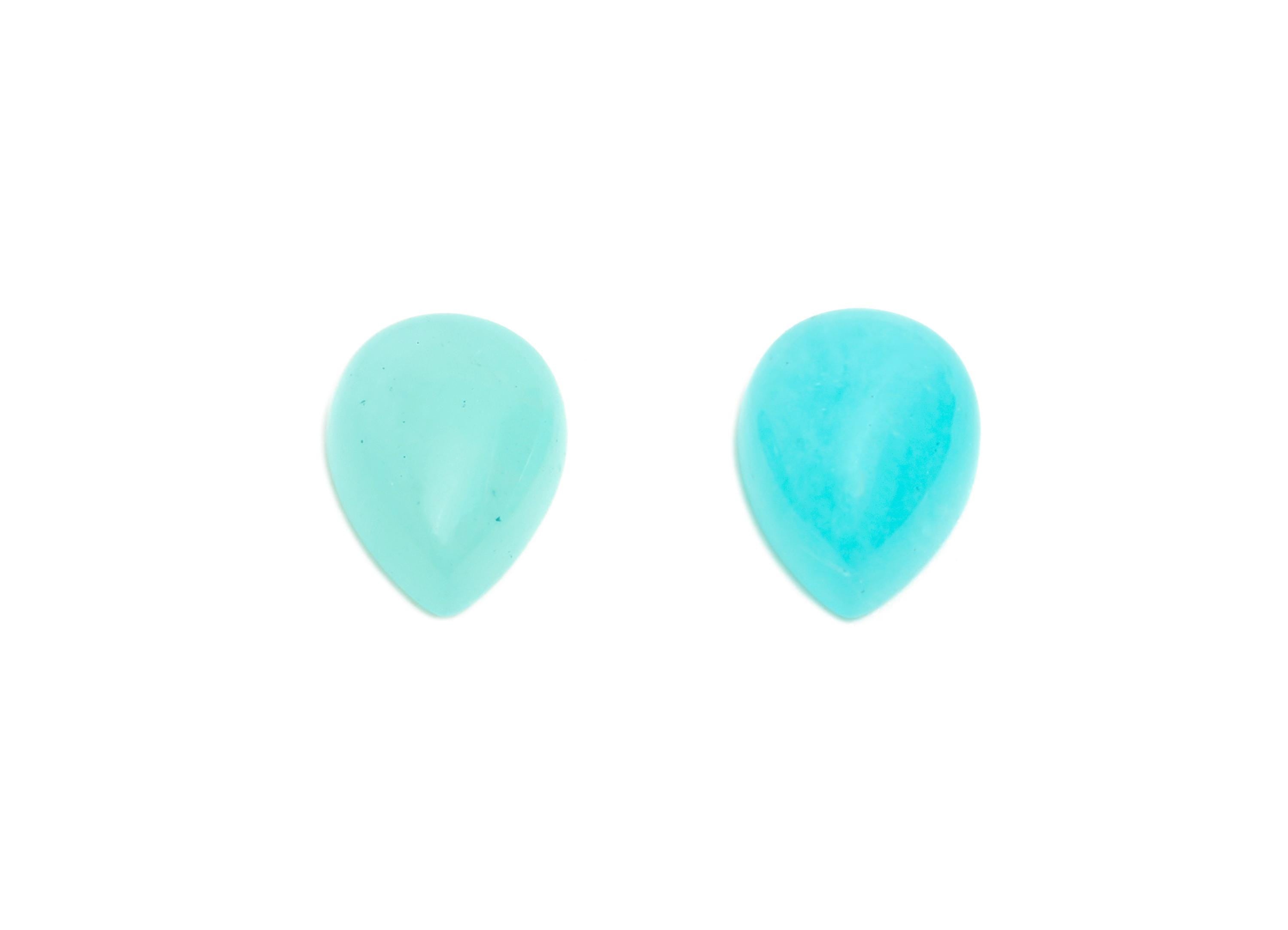 6*8mm Drop Amazonite Natural Stone - Teardrop Cabochon For Crafts - DIY Bezel Setting Stone Jewelry Supplies - Energy Healing Stone -NS2729 - DOMEDBAZAAR