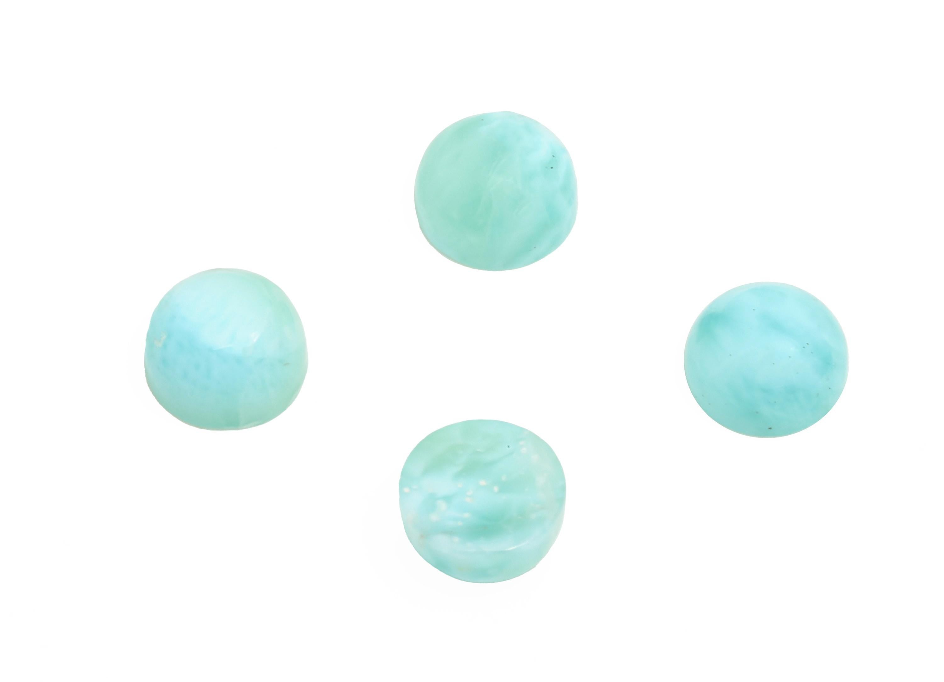 5mm Round Larimar Natural Stone - Blue Larimar Cabochon For Crafts - Larimar Stone For Bezel Setting - Larimar For Jewelry Making - NS2740 - DOMEDBAZAAR