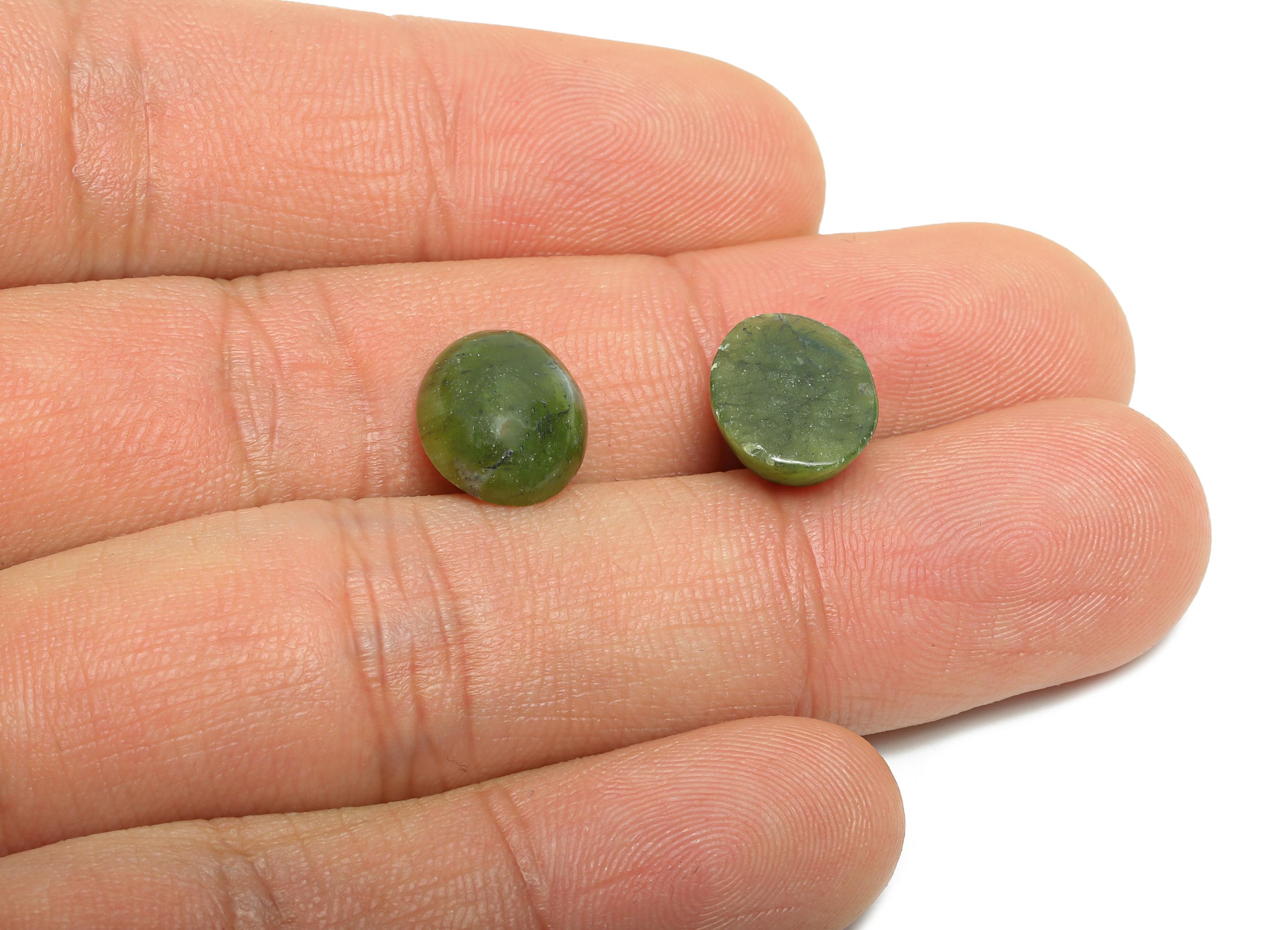 10*12mm Southern Jade Cabochon - Oval Natural Stone for Crafts - DIY Bezel Setting Stone Jewelry Supplies - Energy Healing Stone - NS2917 - DOMEDBAZAAR
