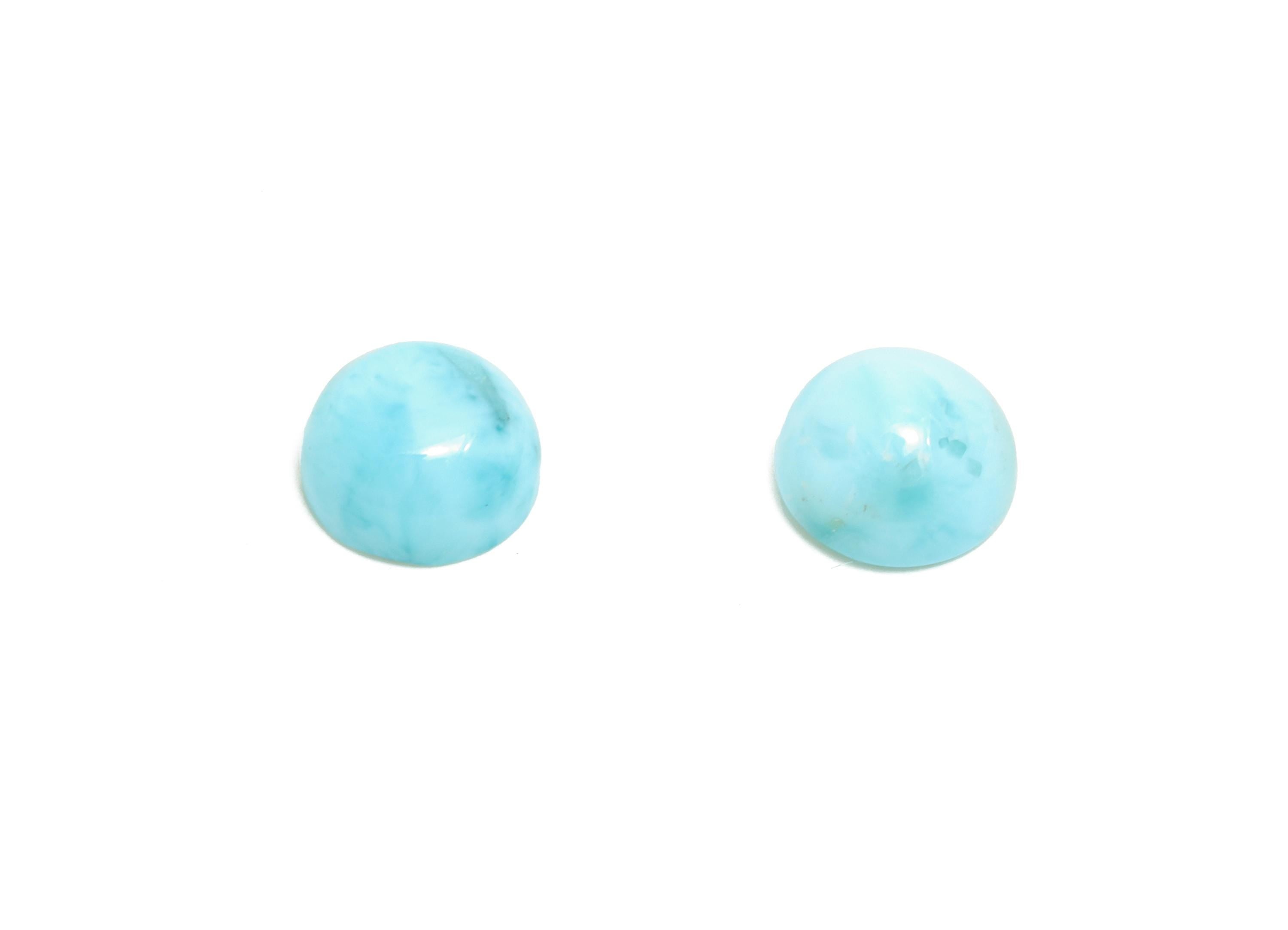 6mm Round Larimar Natural Stone - Blue Larimar Cabochon For Crafts - Larimar Stone For Bezel Setting - Larimar For Jewelry Making - NS2741 - DOMEDBAZAAR