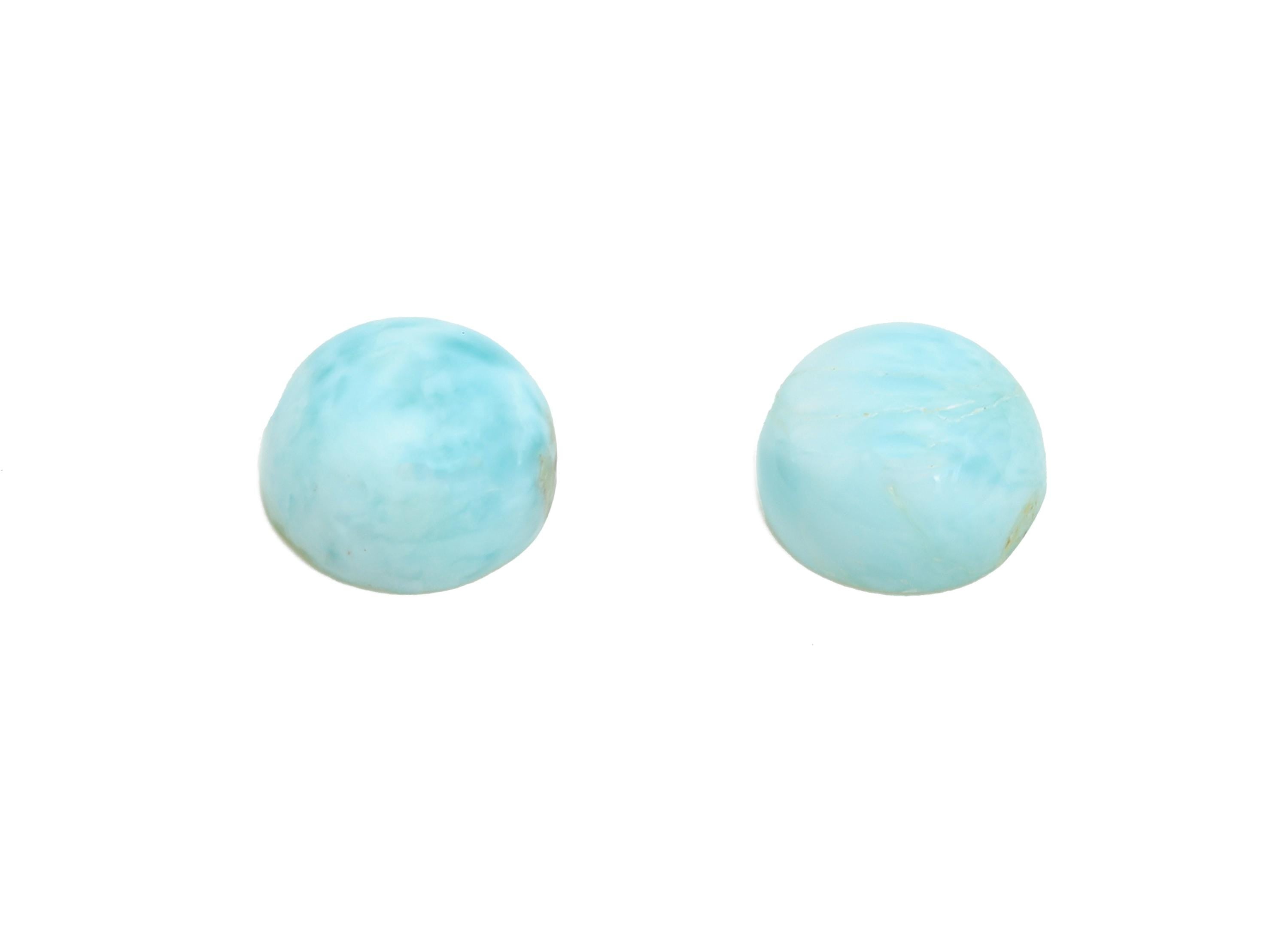 7mm Round Larimar Natural Stone - Blue Larimar Cabochon For Crafts - Larimar Stone For Bezel Setting - Larimar For Jewelry Making - NS2742 - DOMEDBAZAAR