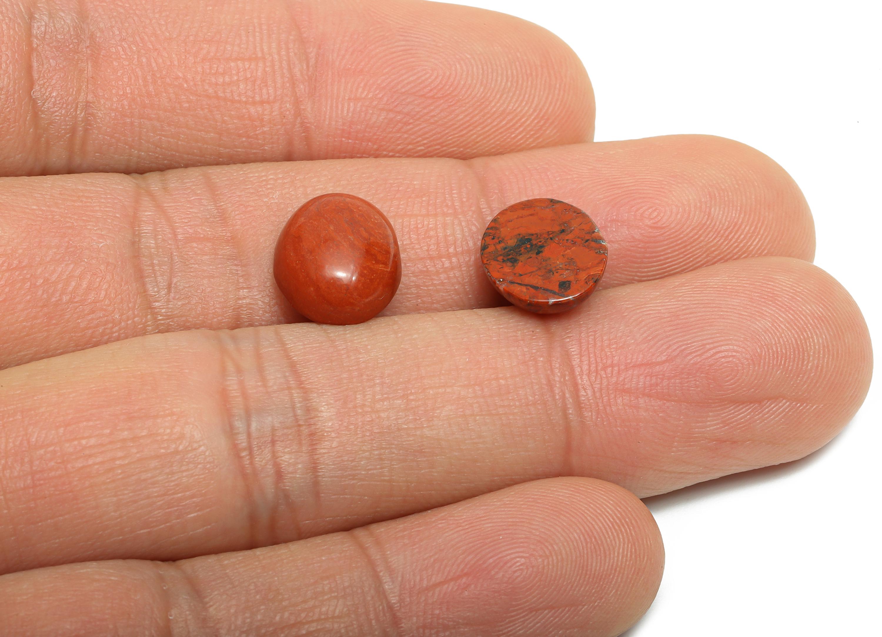 10*12mm Red Natural Stone Cabochon - Oval Cabochon for Crafts - DIY Bezel Setting Stone Jewelry Making - Energy Healing Gemstone - NS2919 - DOMEDBAZAAR